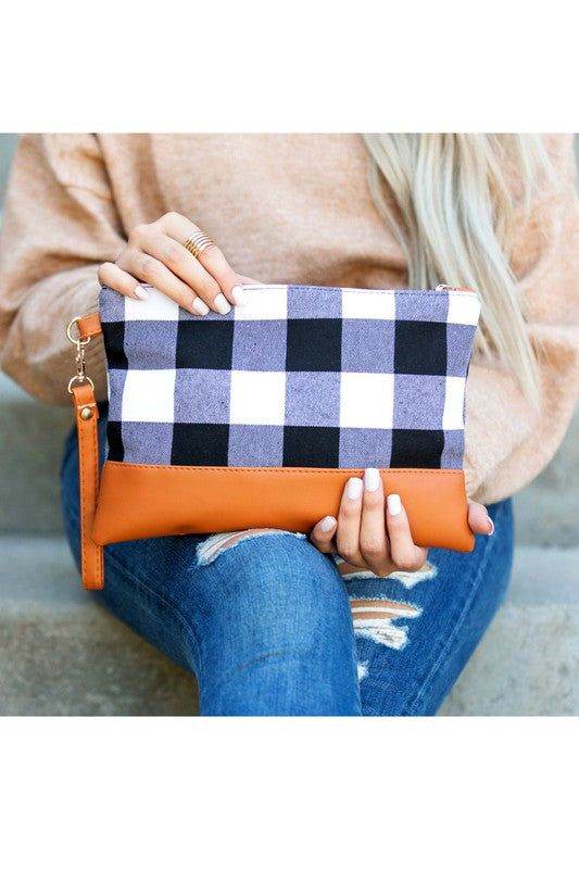 Buffalo Plaid Clutch Purse for Women - Stylish Crossbody Handbag with Adjustable Strap - Perfect for Parties, Shopping & Daily Use