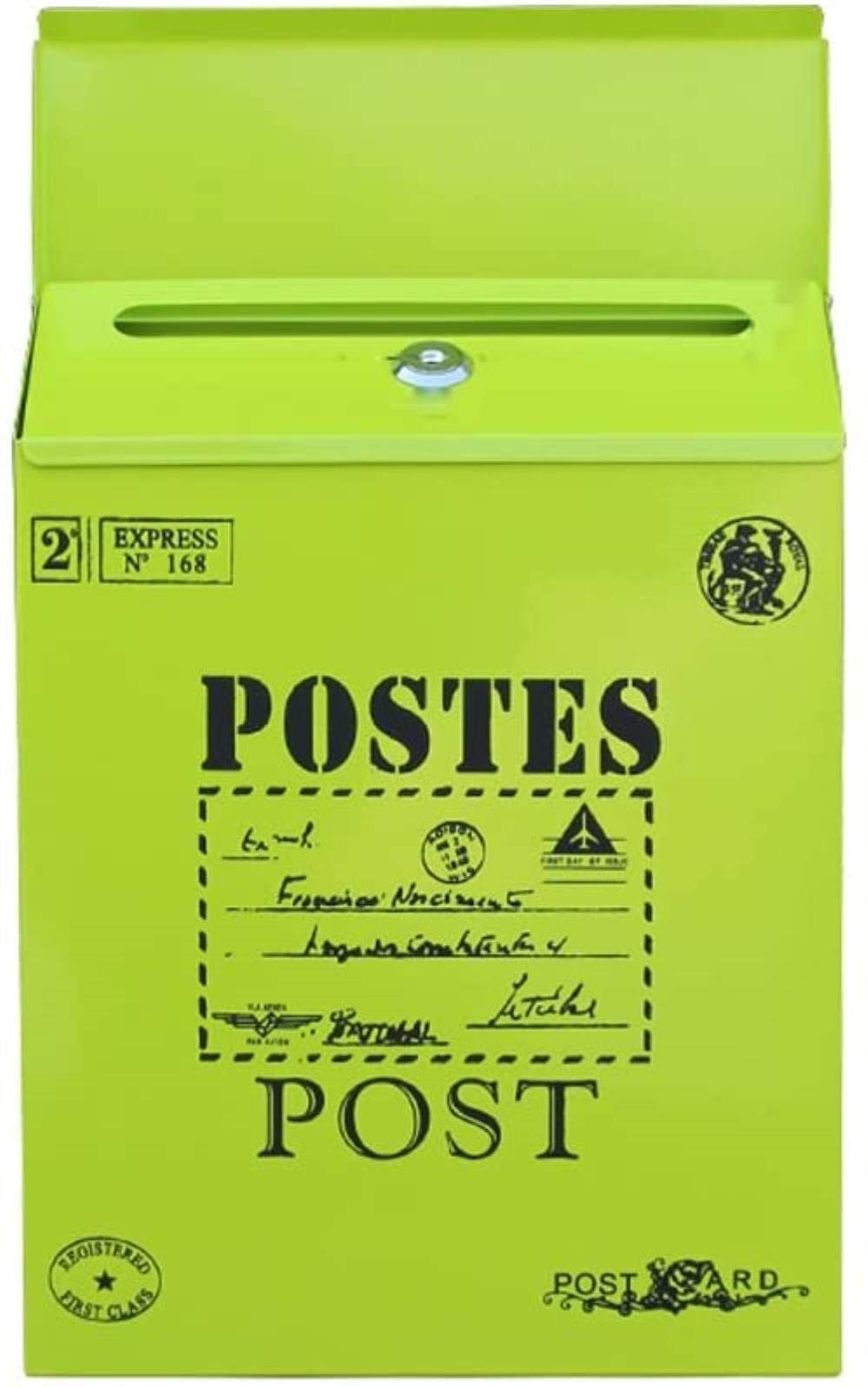 Waterproof Metal Mailbox - Outdoor Wall Mounted Letter Post Box with Lock, Rustproof & Weatherproof Design for Home, Garden, and Office Use