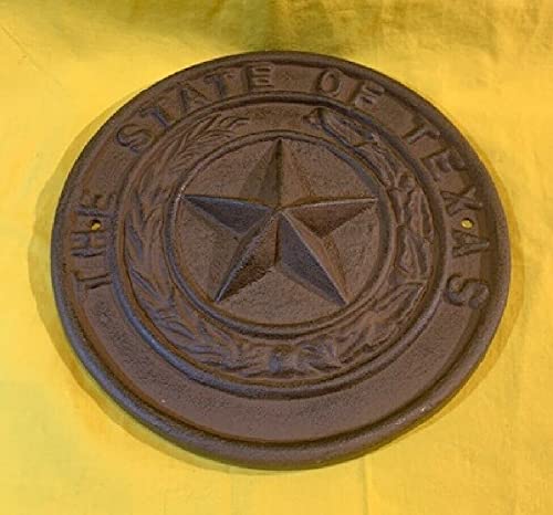 Texas State Seal Cast Iron Wall Plaque - 8.5