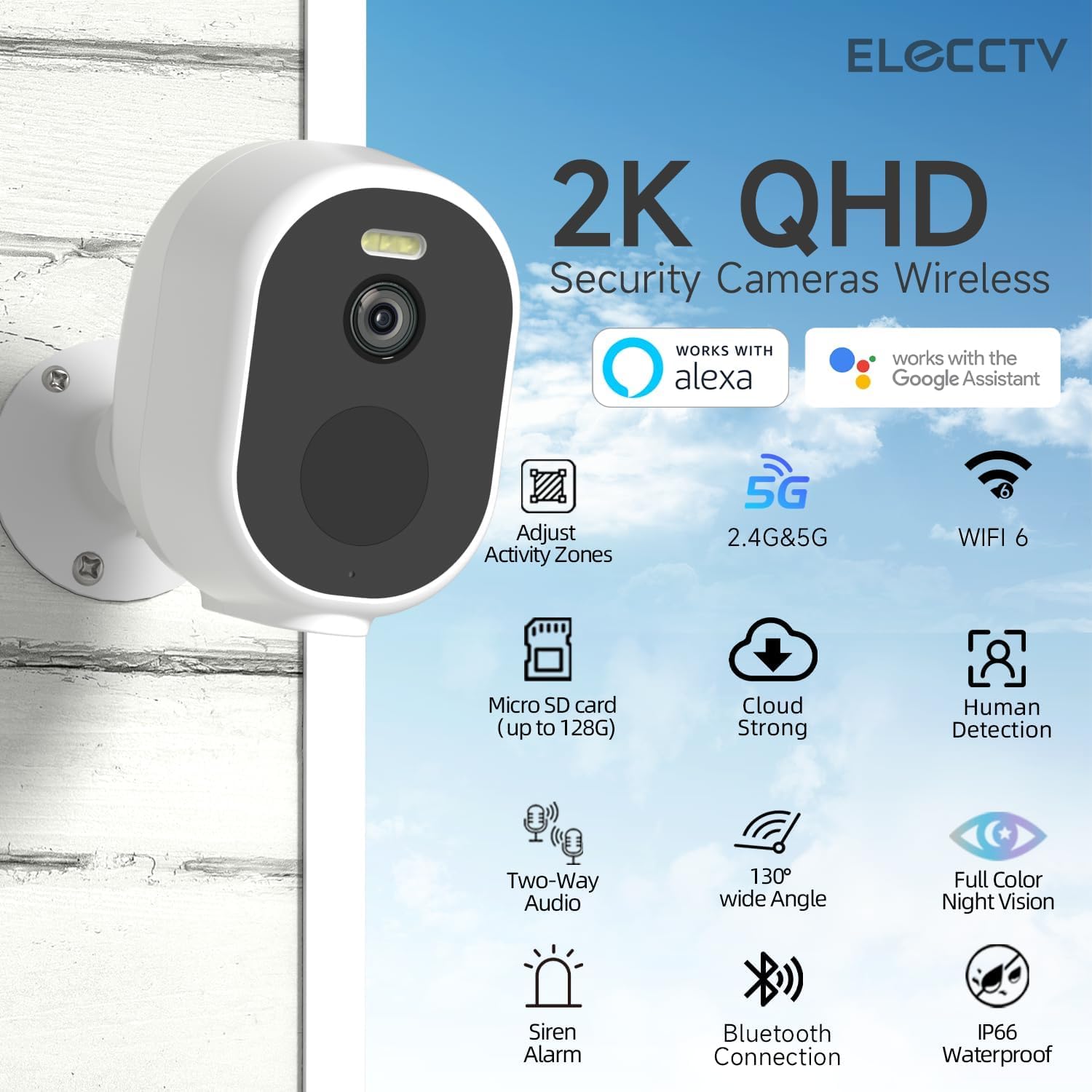 2K/3MP Wireless Outdoor Security Camera System - 4-Cam Kit with 130° Wide View, Night Vision, Spotlight & IP65 Waterproof - Alexa Compatible, Dual-Band WiFi (2.4GHz/5GHz), Cloud/SD Storage - Ideal for Home Security, Backyard Monitoring & Business Surveillance