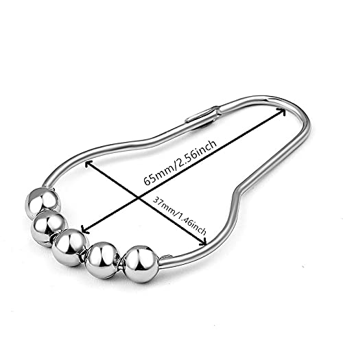 14 Pack Shower Curtain Hooks Rings - Rustproof Bathroom Accessories for Shower Liners & Curtains | Perfect for Bathroom, RV, and Dorm Decor