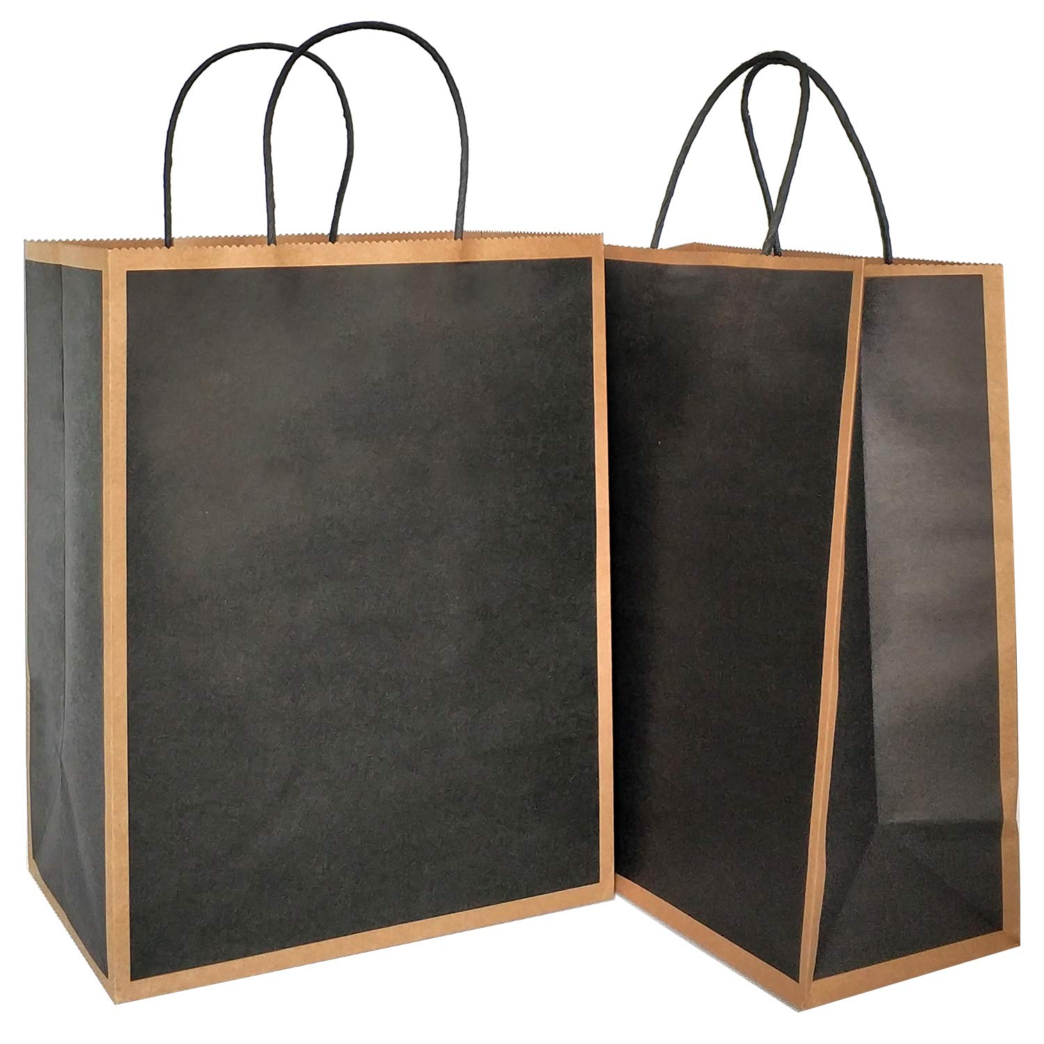 12 Pack Black Kraft Gift Bags with Handles 5.9x8.2x3.1 inches - Eco-Friendly Party Favor Bags for Birthday, Wedding, Baby Shower & Holiday Celebrations - Perfect for Candy, Small Gifts & Party Favors