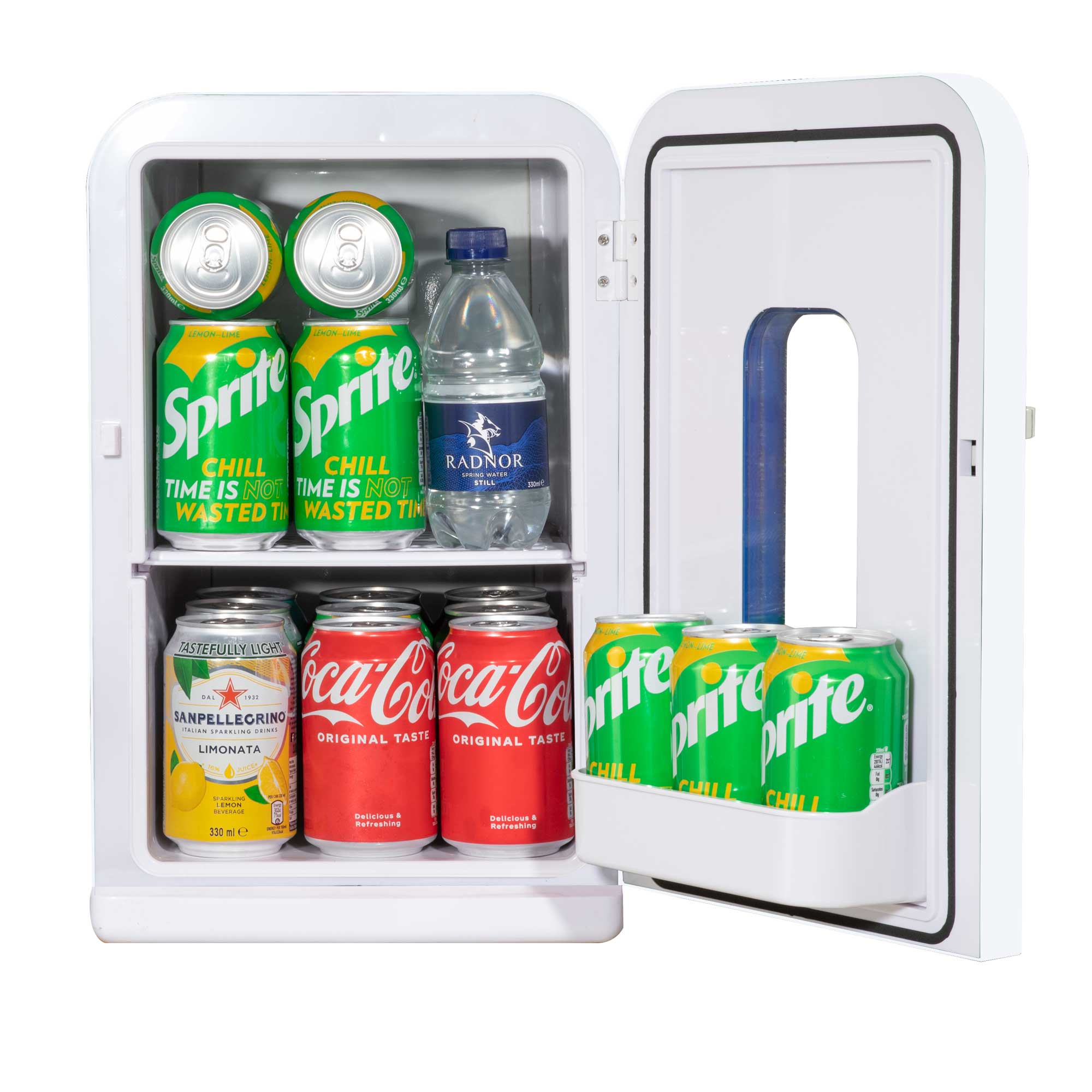 Baridi 15L Mini Fridge Cooler - 12V/230V Portable Compact Refrigerator for Makeup Skincare, Car Travel, Bedroom Dorm, Camping & Office - Energy Efficient White Mini Fridge (Model DH94) - Perfect for Cosmetics, Drinks, Snacks & Small Item Storage