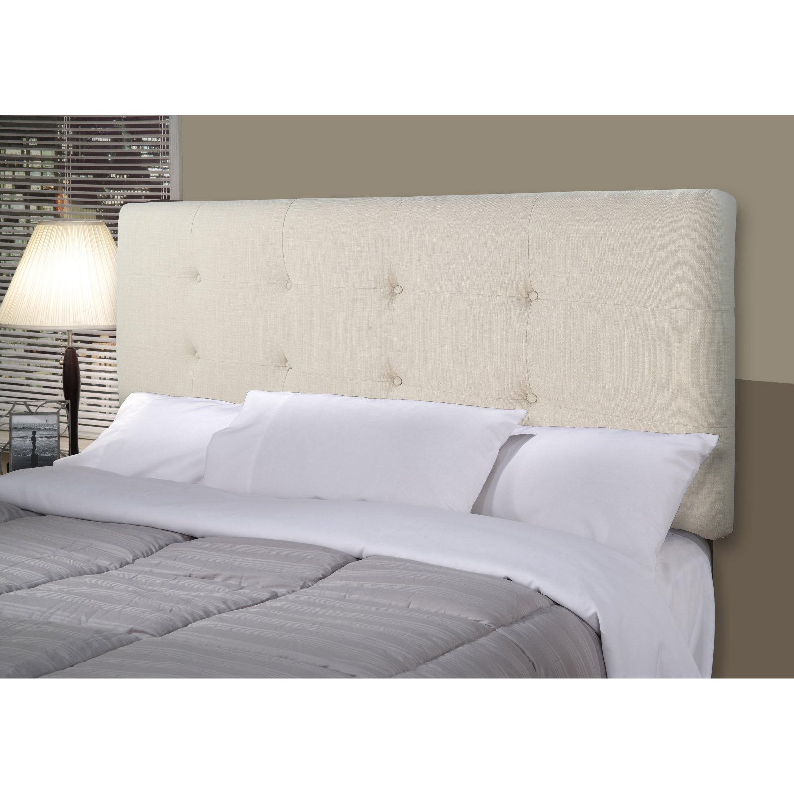 MJL Furniture Designs Ali Allure Series Modern 8-Button Tufted Adjustable Upholstered Headboard - California King Size, Charcoal Gray - Perfect for Master Bedroom Decor & Luxury Bedroom Makeover