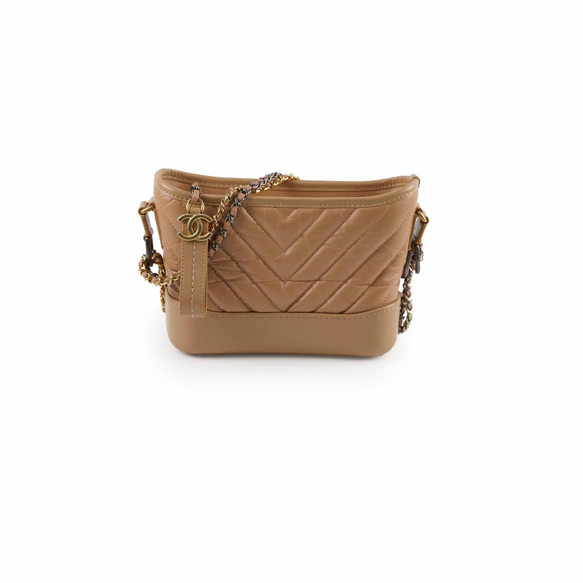 Chanel Small Chevron Gabrielle Bag in Beige | Luxury Crossbody Handbag for Women | Perfect for Everyday Use, Parties & Special Occasions