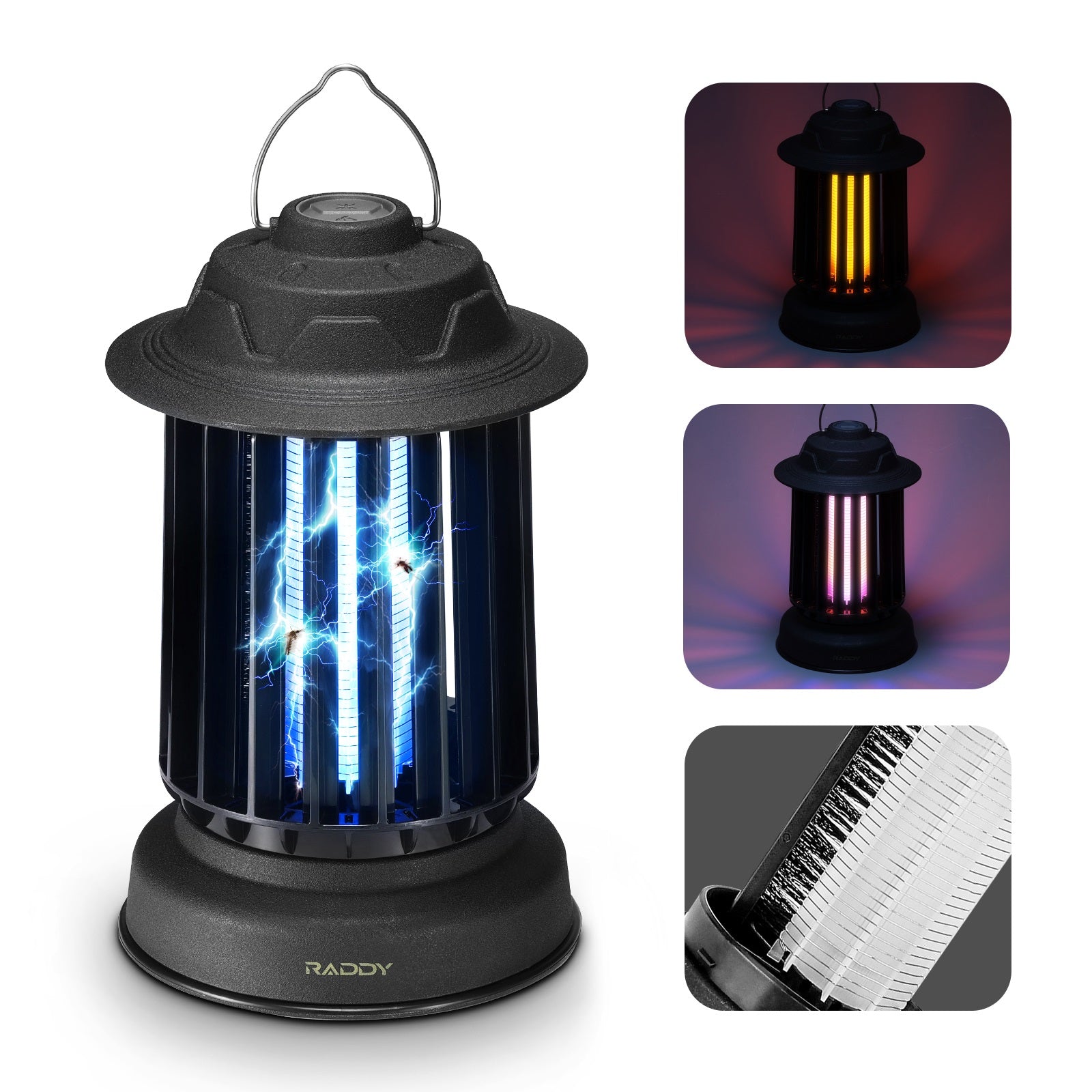 Raddy MZ 1 Outdoor Bug Zapper - Automatic Self-Cleaning Mosquito Killer with IPX4 Waterproof & 1200mAh Rechargeable Battery - Perfect for Patio, Garden, and Camping