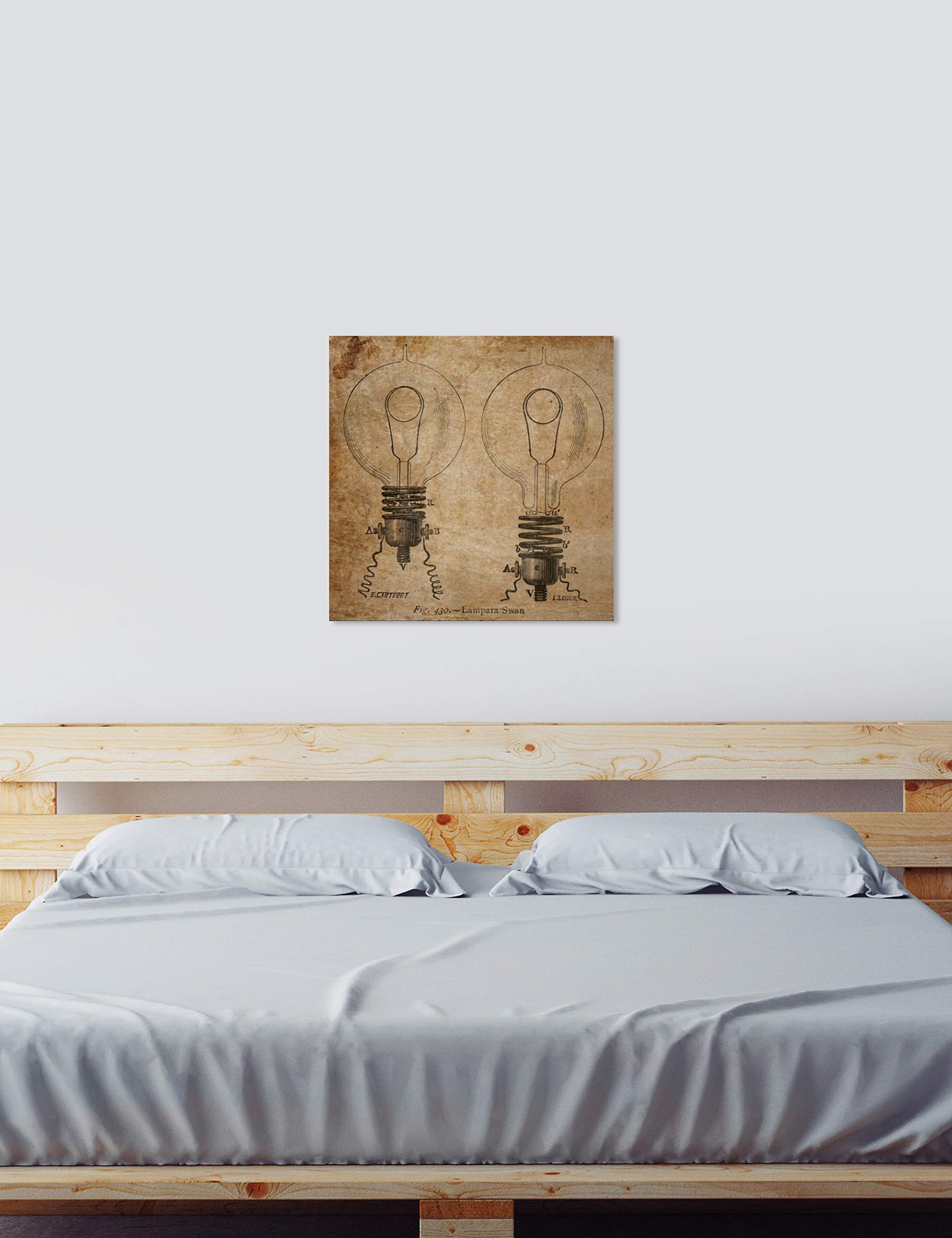 Oliver Gal Artist Co. 'Turn Up The Lights' Architecture Wall Art Canvas Print - 30x30 Inches Brown & Black Modern Home Decor - Perfect for Living Room, Bedroom or Office Wall Art
