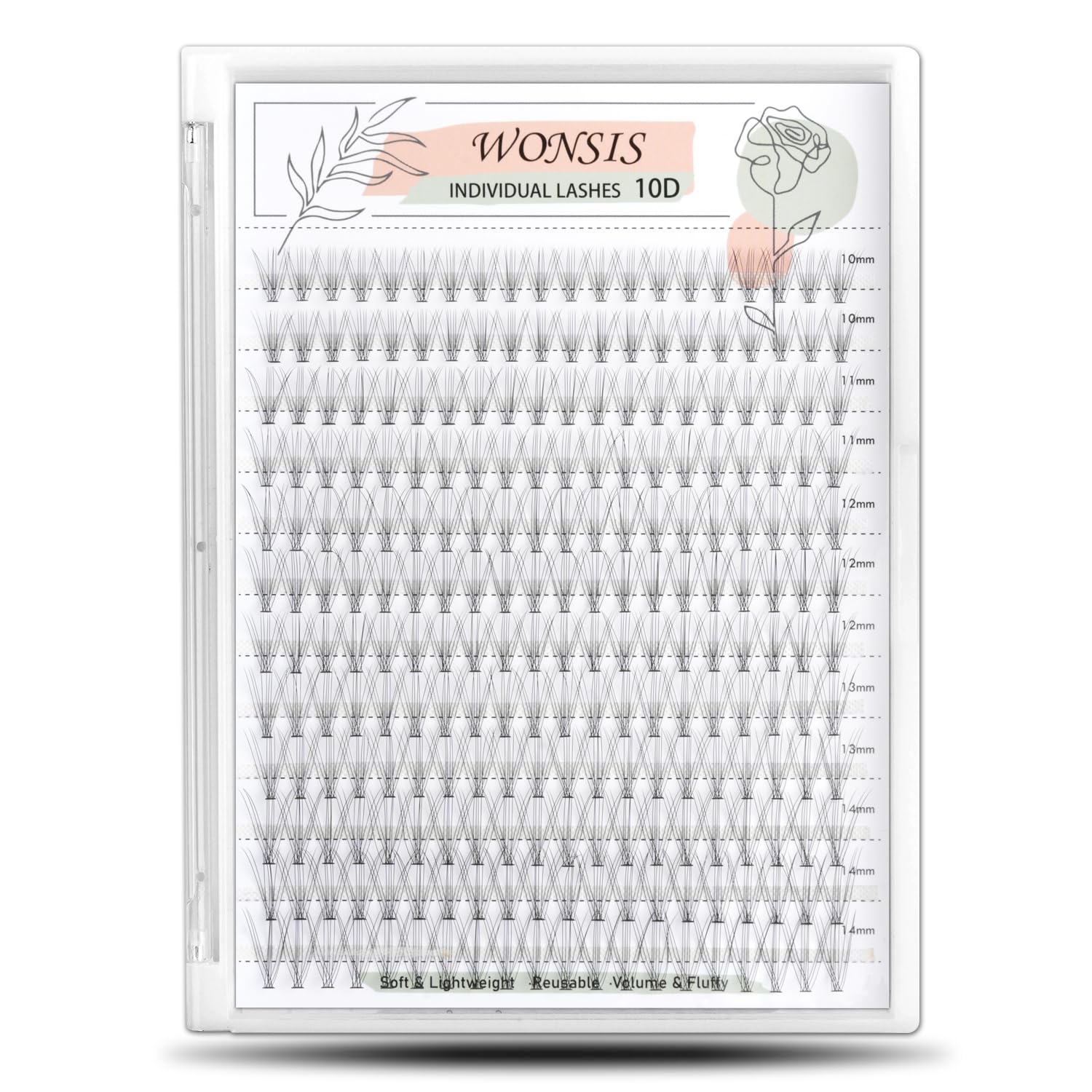 Premium 10D Individual Lash Extensions - 240 Pcs Natural Soft Lightweight Reusable False Eyelashes (0.07mm, C Curl, 10-14mm) for Everyday Glam & Special Occasions