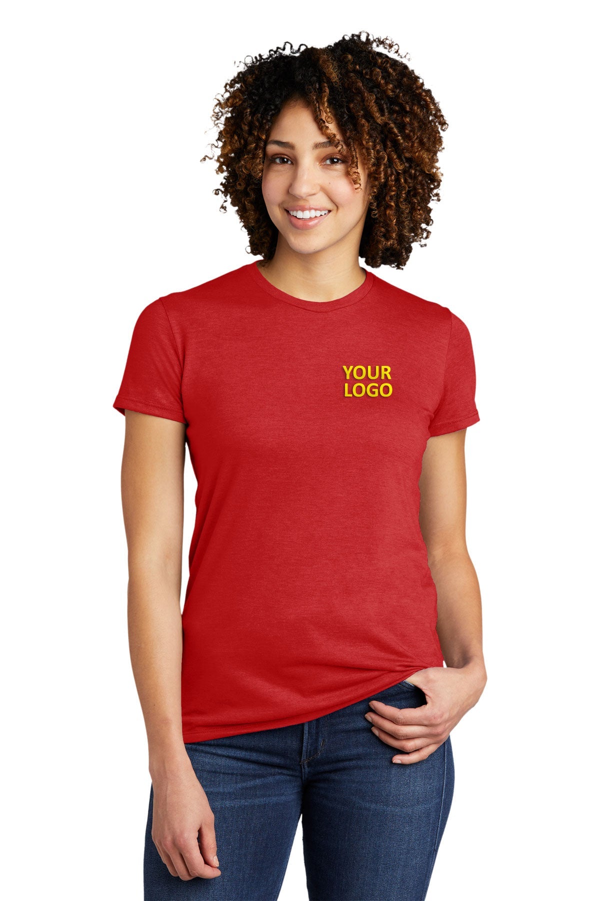 Allmade Women's Tri-Blend Customized T-Shirt - Soft Premium Tee for Women in Rise Up Red | Perfect for Casual Wear, Workouts & Everyday Fashion