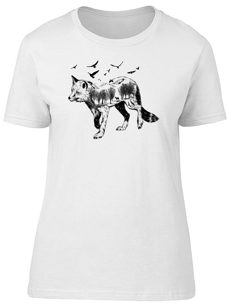 Stylish Women's Fox Sketch T-Shirt - Trendy Animal Print Tee for Casual Outfits & Nature Lovers