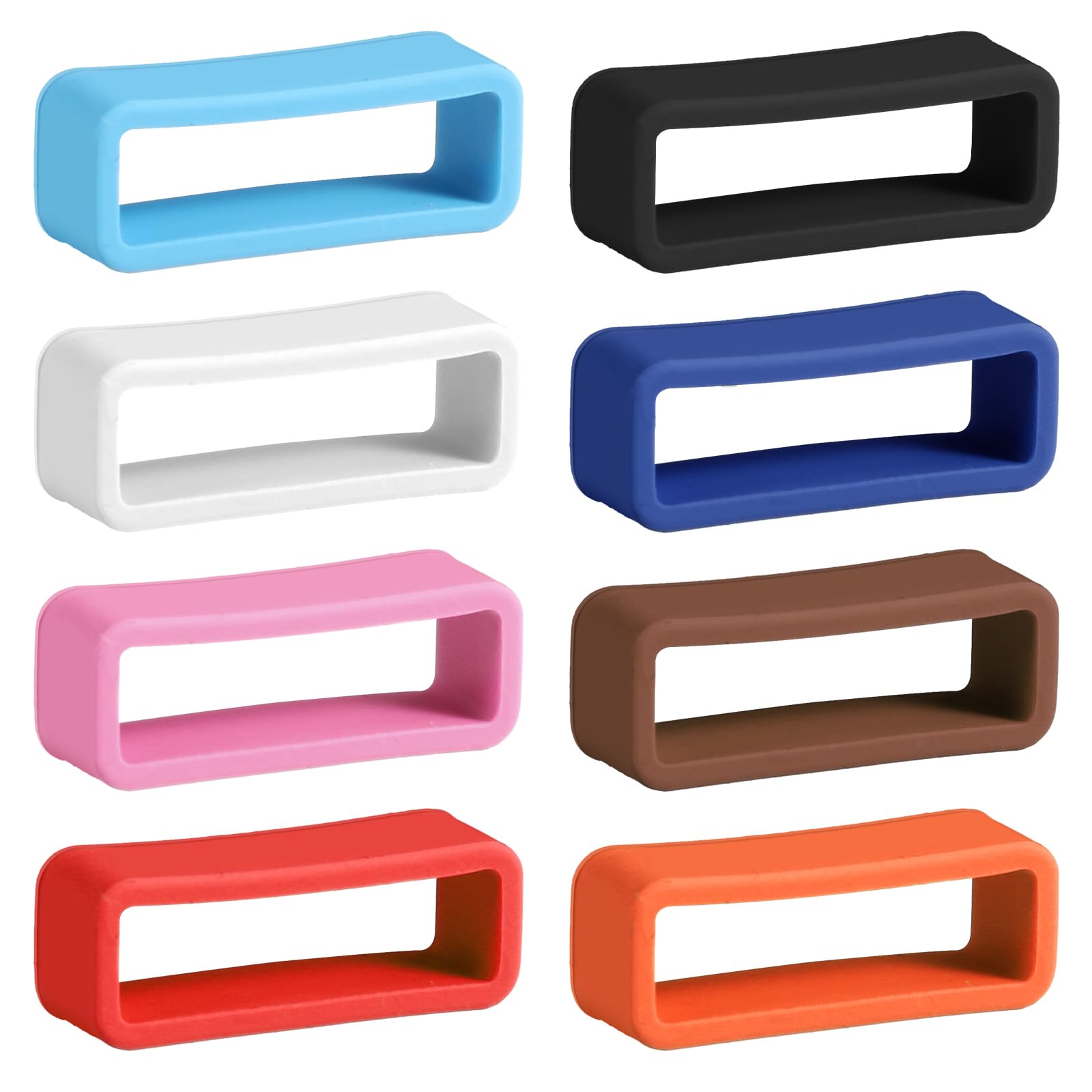 8 Pcs 20mm Silicone Watch Band Keepers, Rubber Strap Holder Loops & Security Connectors, Multi-Color Replacement Fastener Rings for Smart/Sport Watches - Perfect for Gym, Running & Outdoor Activities
