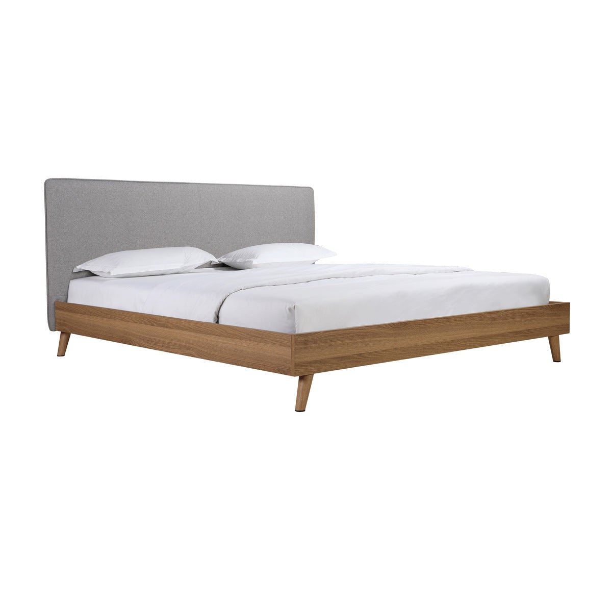 Cassidy King Upholstered Platform Bed with Headboard - Queen Size, Modern Bed Frame for Bedroom, Perfect for Master Bedroom, Guest Room & Apartment