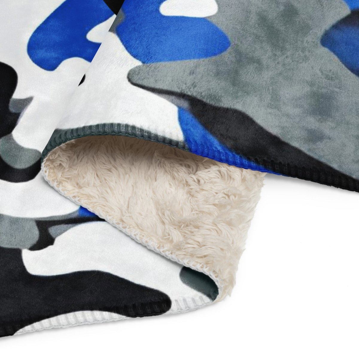 Sobervation Blue Camo Sherpa Blanket - Soft & Cozy Recovery Blanket for Addiction Healing, Anxiety Relief & Comfort - Perfect for AA Meetings, Sober Living & Therapy Sessions