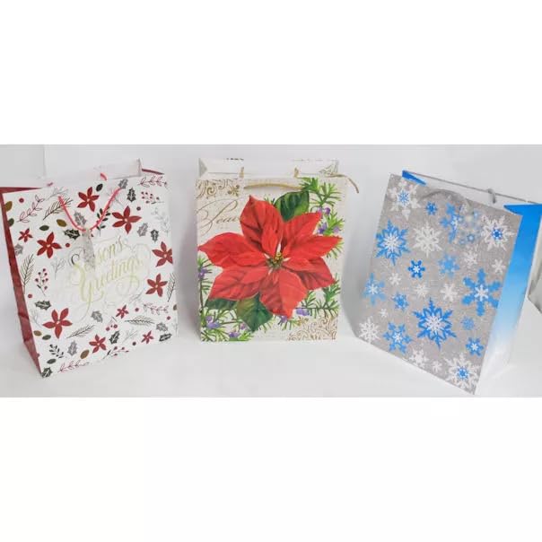 20-Piece Elegant Christmas Gift Bags Set - Premium Holiday Party Favor Bags for Xmas Presents, Stocking Stuffers & Festive Decorations