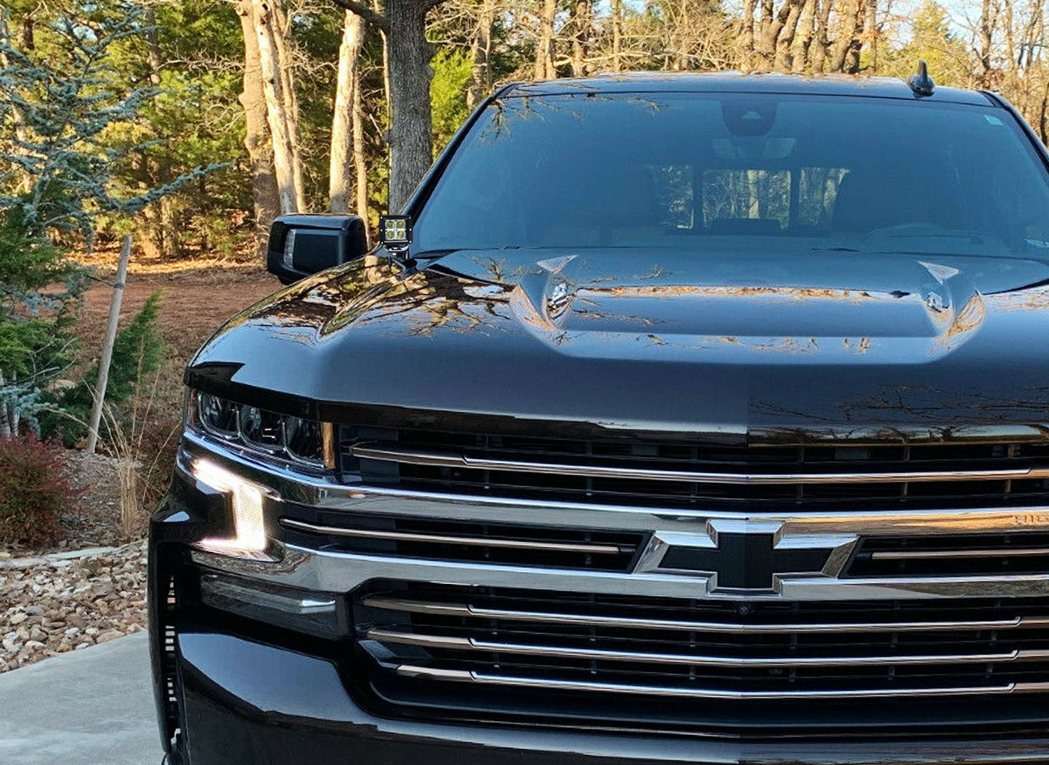 40W CREE LED Pod Lights with A-Pillar Bracket & Wiring Kit for 2019+ Chevy Silverado 1500 - Off-Road, Fog, Work Light for Trucks, ATVs, UTVs