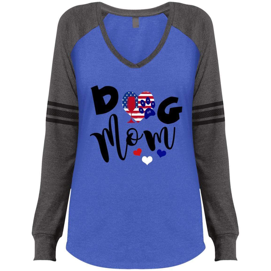 WineyBitches.Co Women's Long Sleeve V-Neck Gaming T-Shirt - Comfortable Casual Wear for Ladies Game Nights & Online Streaming