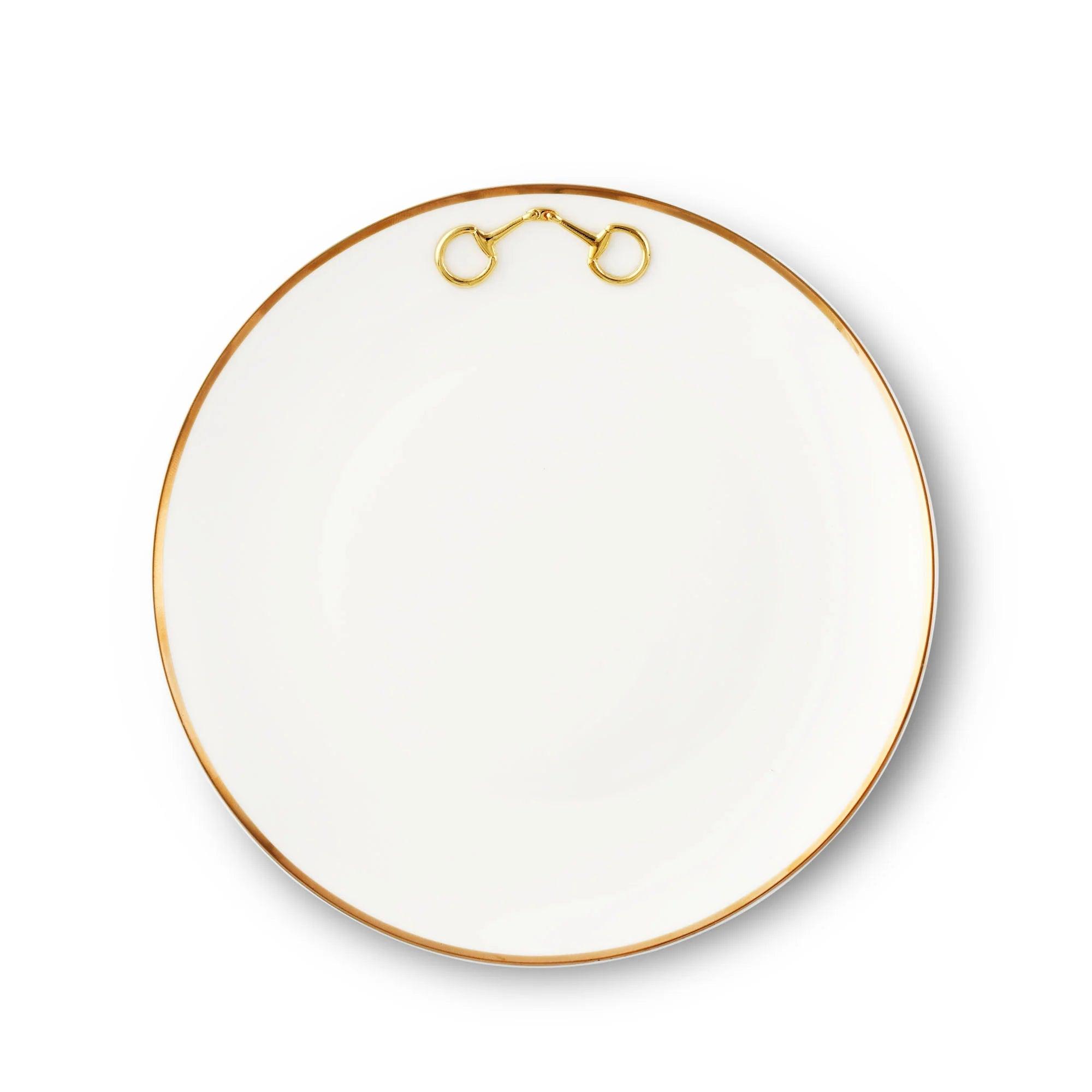 Premium Snaffle Bit Gold Salad Plate - Elegant Dinnerware for Formal Dining, Parties & Special Occasions