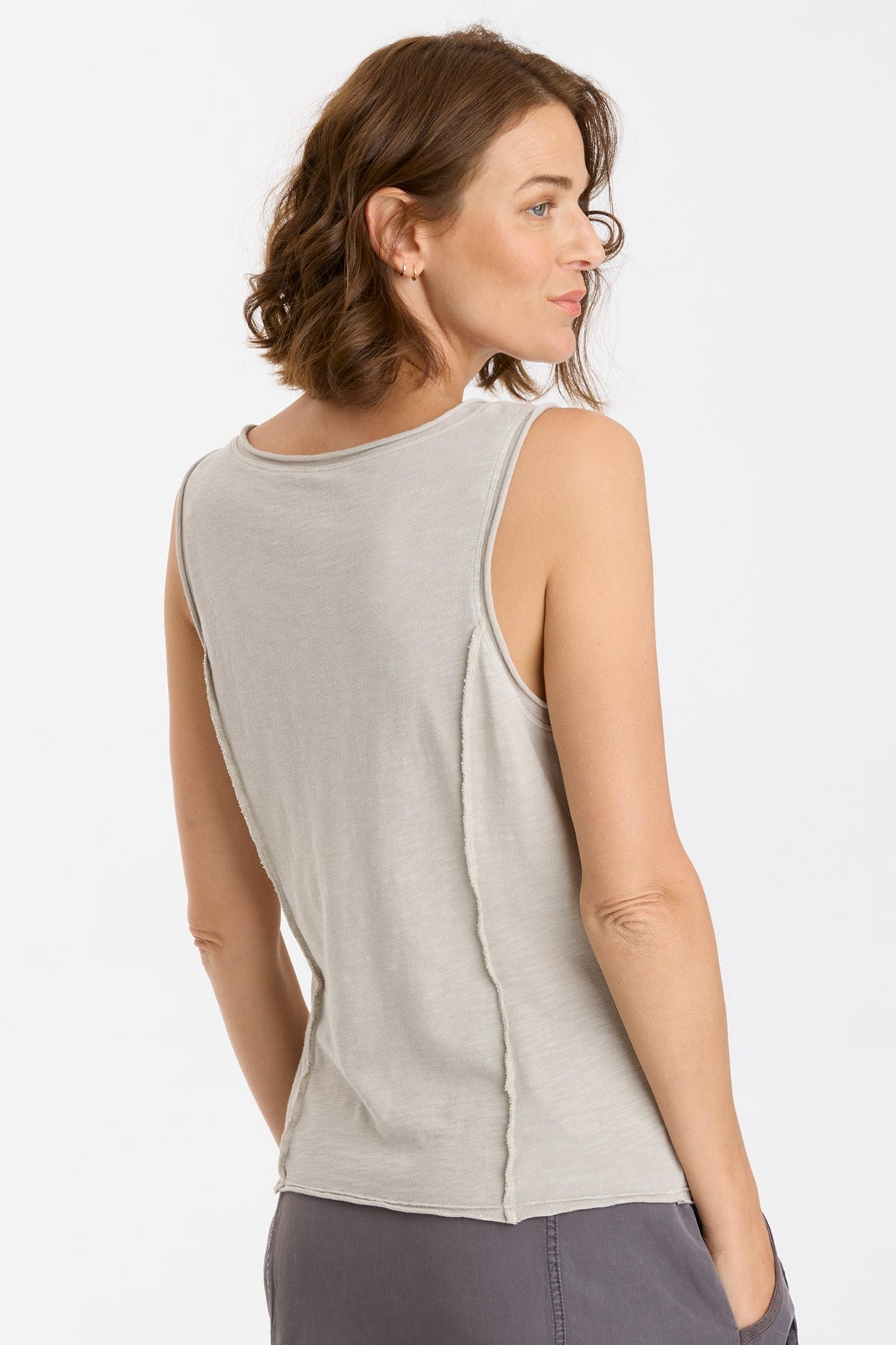 Laramie Tank Top for Women - Soft Cotton Stretch V-Neck Casual Shirt - Center Stage Pigment Dye Tee - Perfect for Yoga, Gym, and Everyday Wear