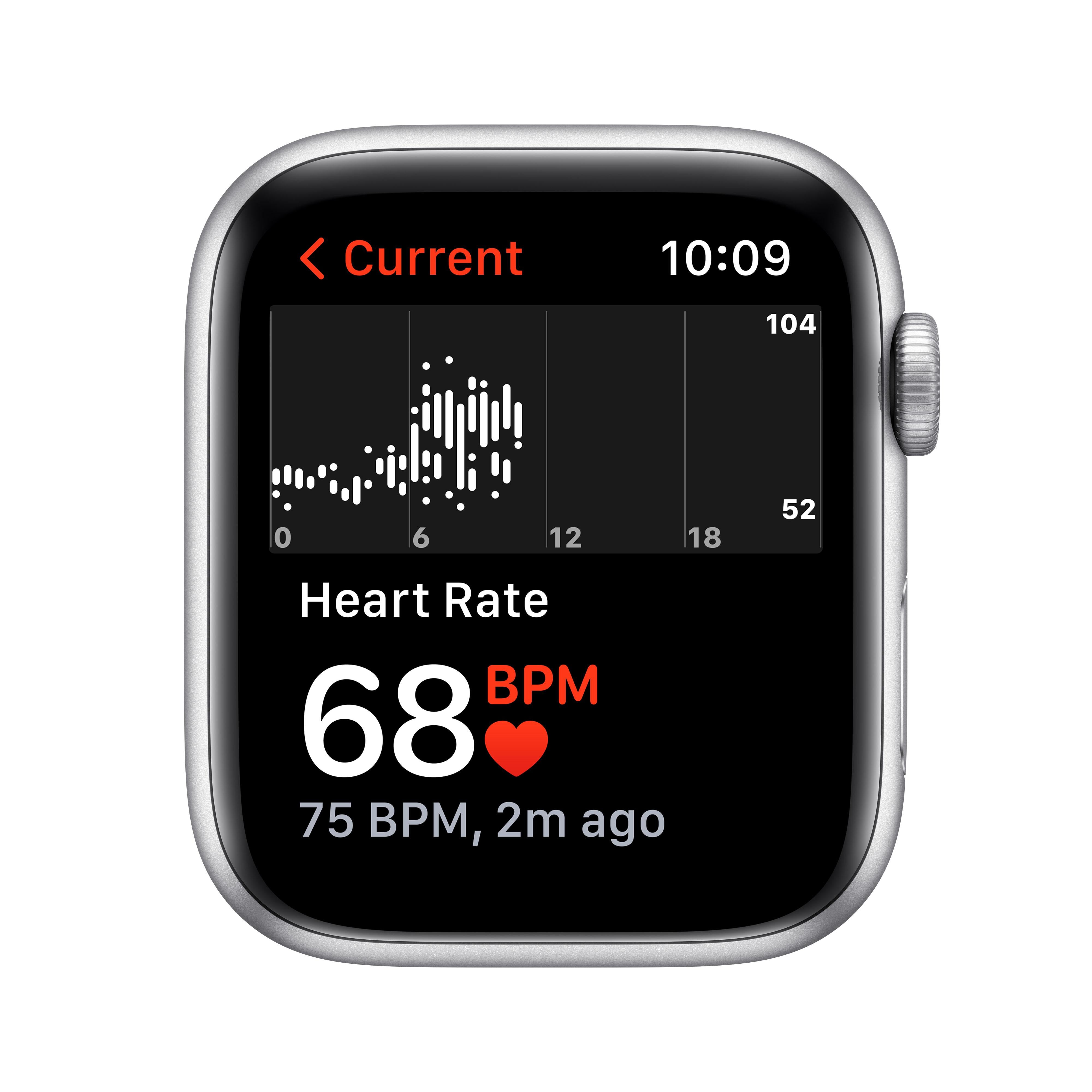 Apple Watch Nike SE (GPS) 44mm Silver Aluminum Case with Platinum/Black Nike Sport Band - Perfect for Running, Workouts & Daily Fitness Tracking
