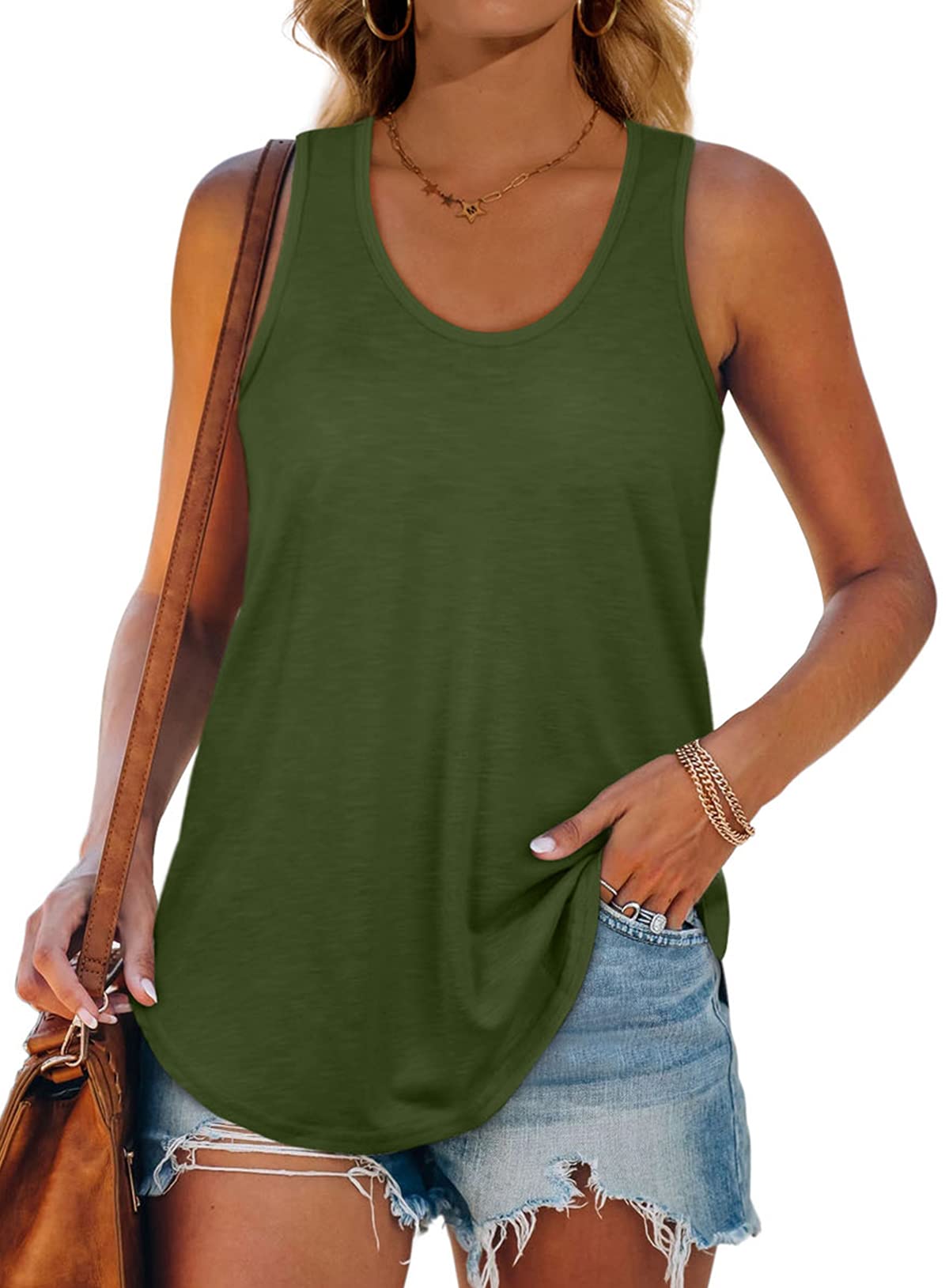 Women's Racerback Tank Tops - Loose Fit Summer T-Shirts for Women | Casual Wear, Yoga, Gym & Beach Outfits