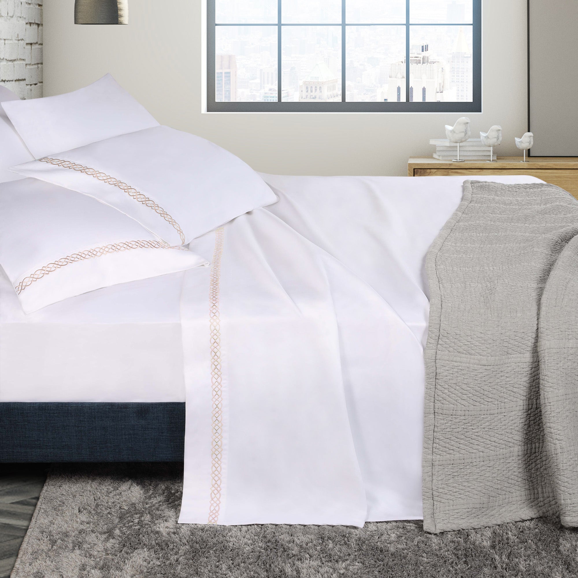 Luxury 1000 Thread Count Egyptian Cotton Bed Sheet Set - Queen Size, Soft & Breathable for Ultimate Comfort - Perfect for Master Bedroom, Guest Room & Hotel Use