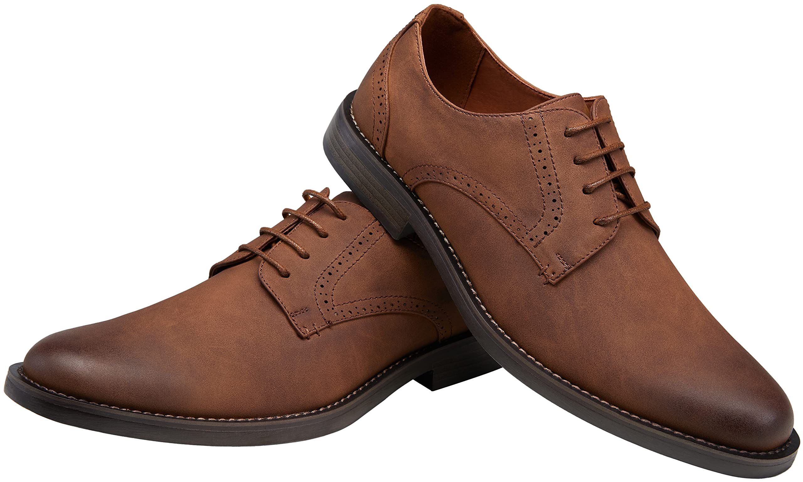 Jousen Men's Dress Shoes - Retro Plain Toe Business Casual Oxfords for Work & Formal Occasions | Comfortable Office & Wedding Shoes for Men
