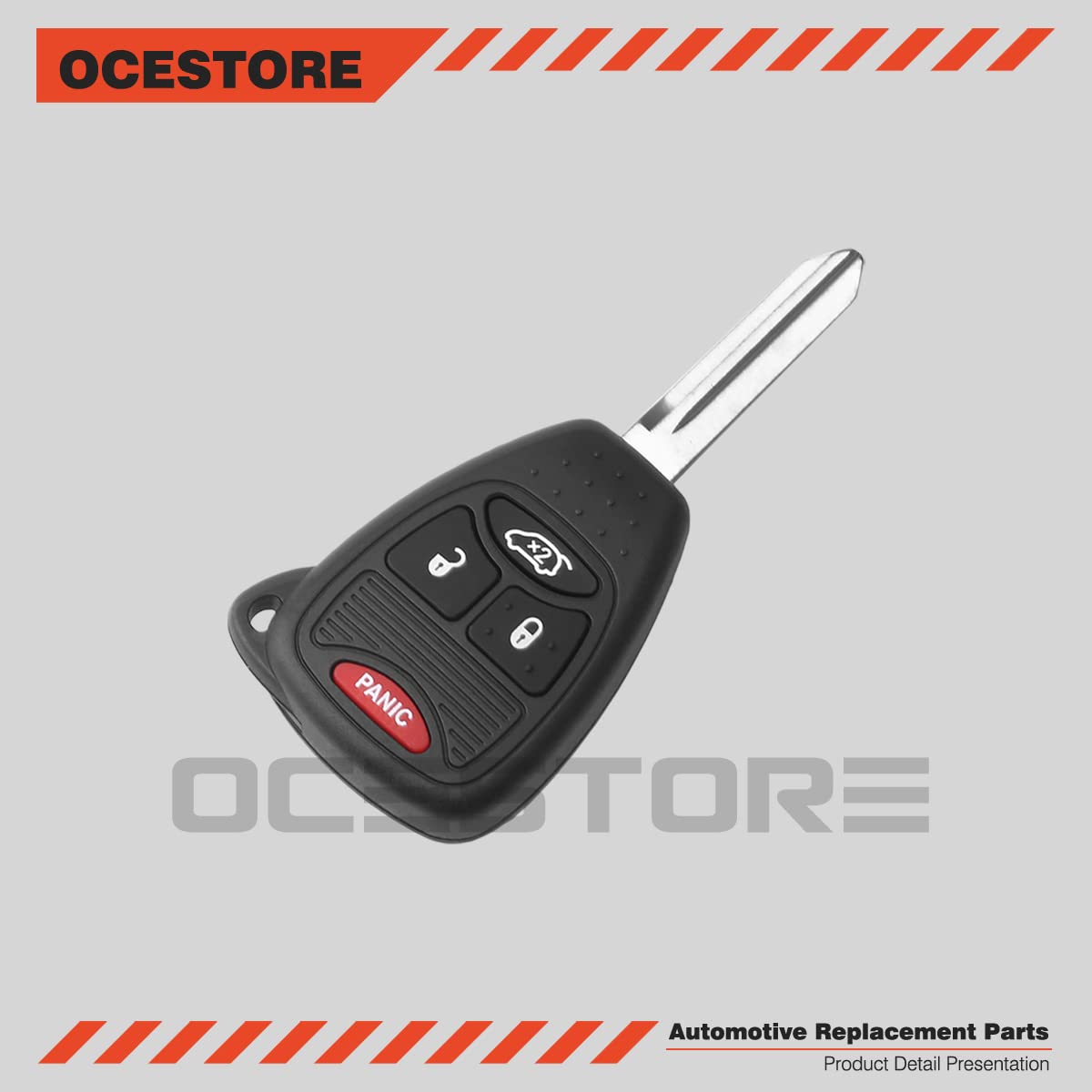 OCESTORE OHT692427AA Car Key Fob Keyless Entry Remote - 4 Button Flip Key Replacement Compatible with Dodge Aspen, Sebring, Avenger, Charger, Durango, Ram, Jeep Commander, Compass, Wrangler - Easy Vehicle Access & Security Solution