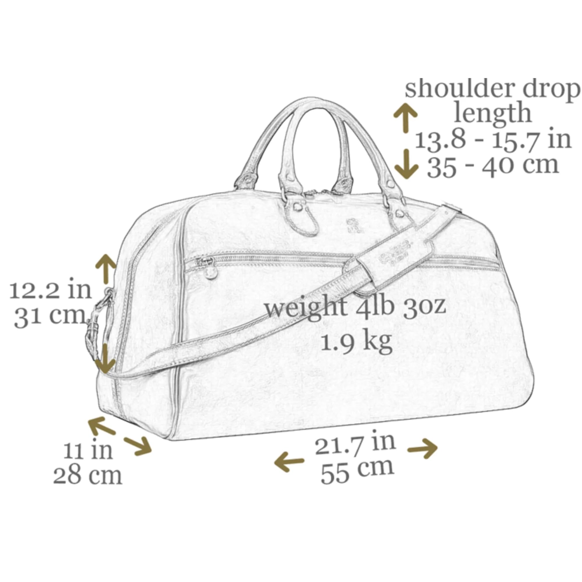 Premium Full Grain Leather Duffel Bag - Durable Travel & Gym Weekender Bag for Men & Women, Stylish Brown Carry-On for Business Trips, Workouts & Weekend Getaways