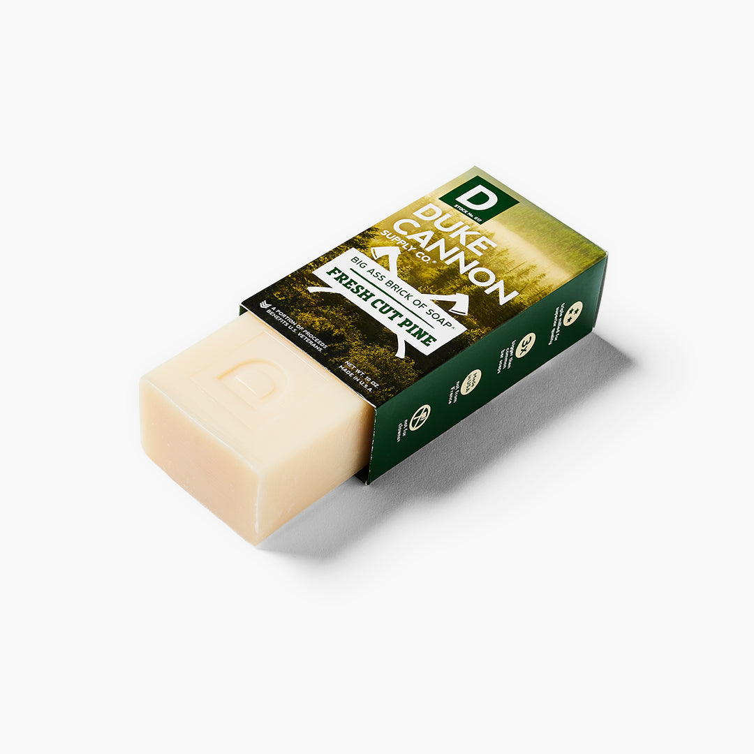 Duke Cannon Big Ass Brick of Soap - Fresh Cut Pine Scented Bar Soap for Men | Long-Lasting, Moisturizing Body Wash | Perfect for Shower, Gym, and Camping Use