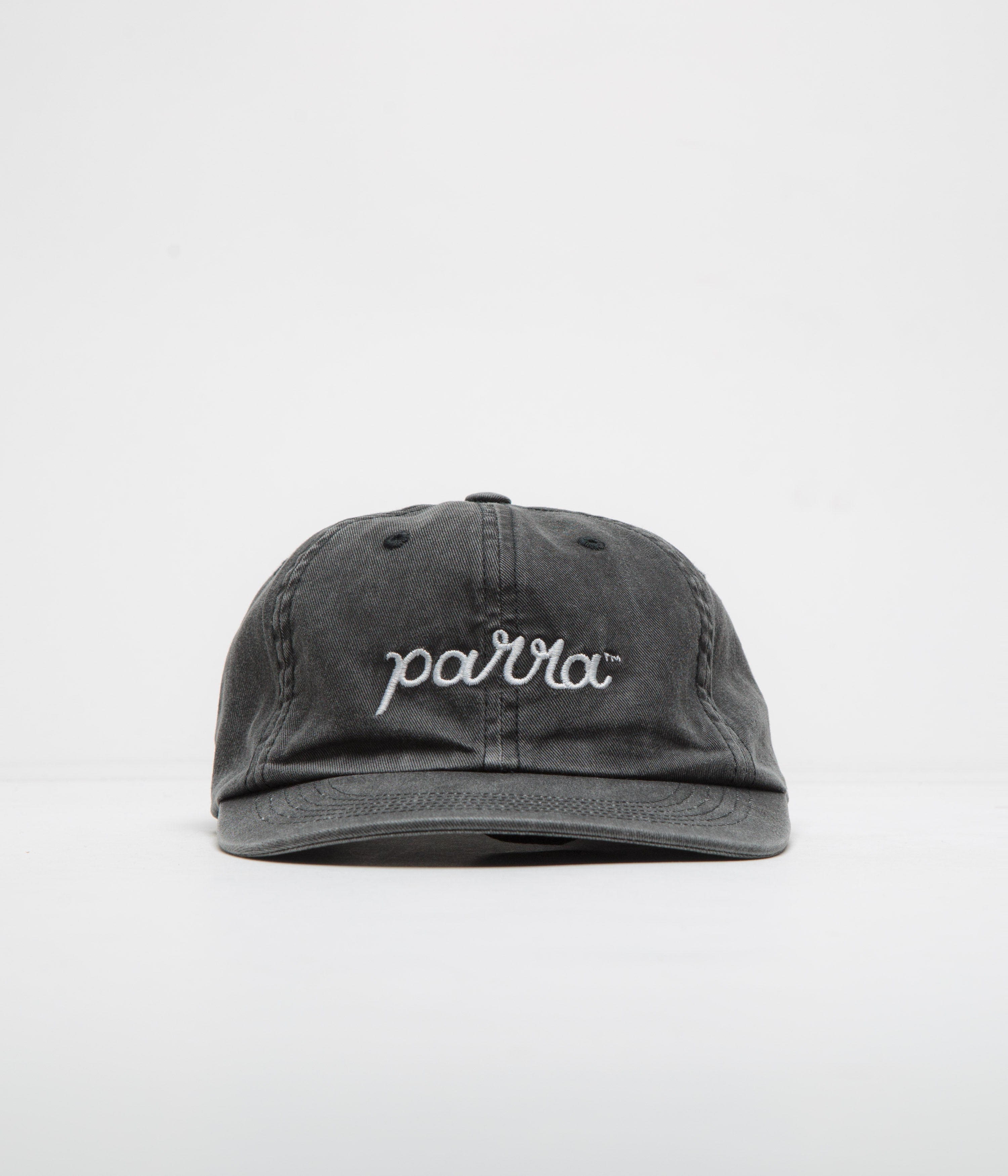 Parra Scripted Cap - Washed Black Baseball Hat for Men & Women | Casual Streetwear, Outdoor Activities, and Sports Fashion Accessory