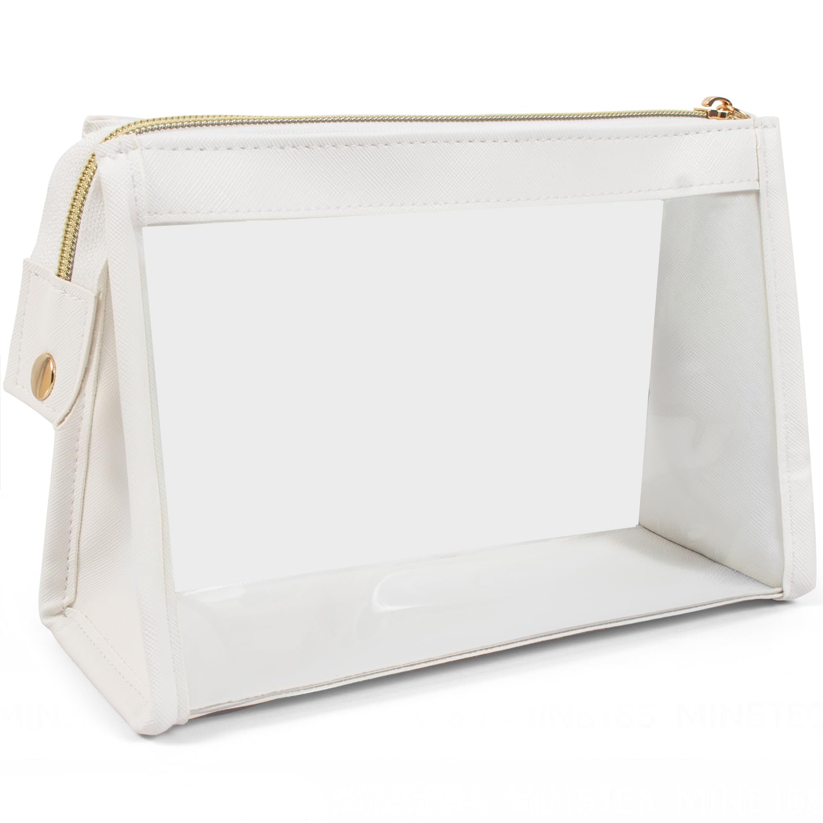 Small Clear Makeup Bag Waterproof Travel Toiletry Case with Zipper - Transparent Cosmetic Pouch for Toiletries, Travel Essentials & Car Organization (White) - Perfect for Airplane Carry-on, Gym Storage & Daily Beauty Organizer