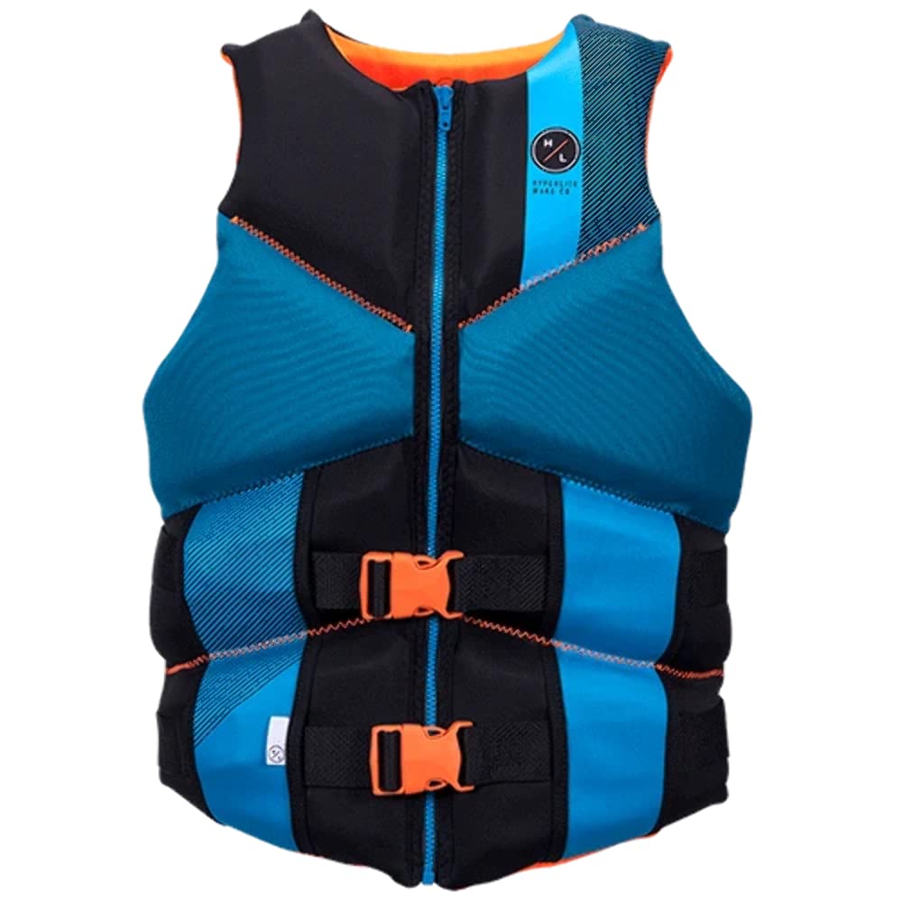 Hyperlite Domain CGA Men's Wakeboard Vest - Blue/Orange, Size XXL - Perfect for Wakeboarding, Water Skiing & Boating Safety Gear