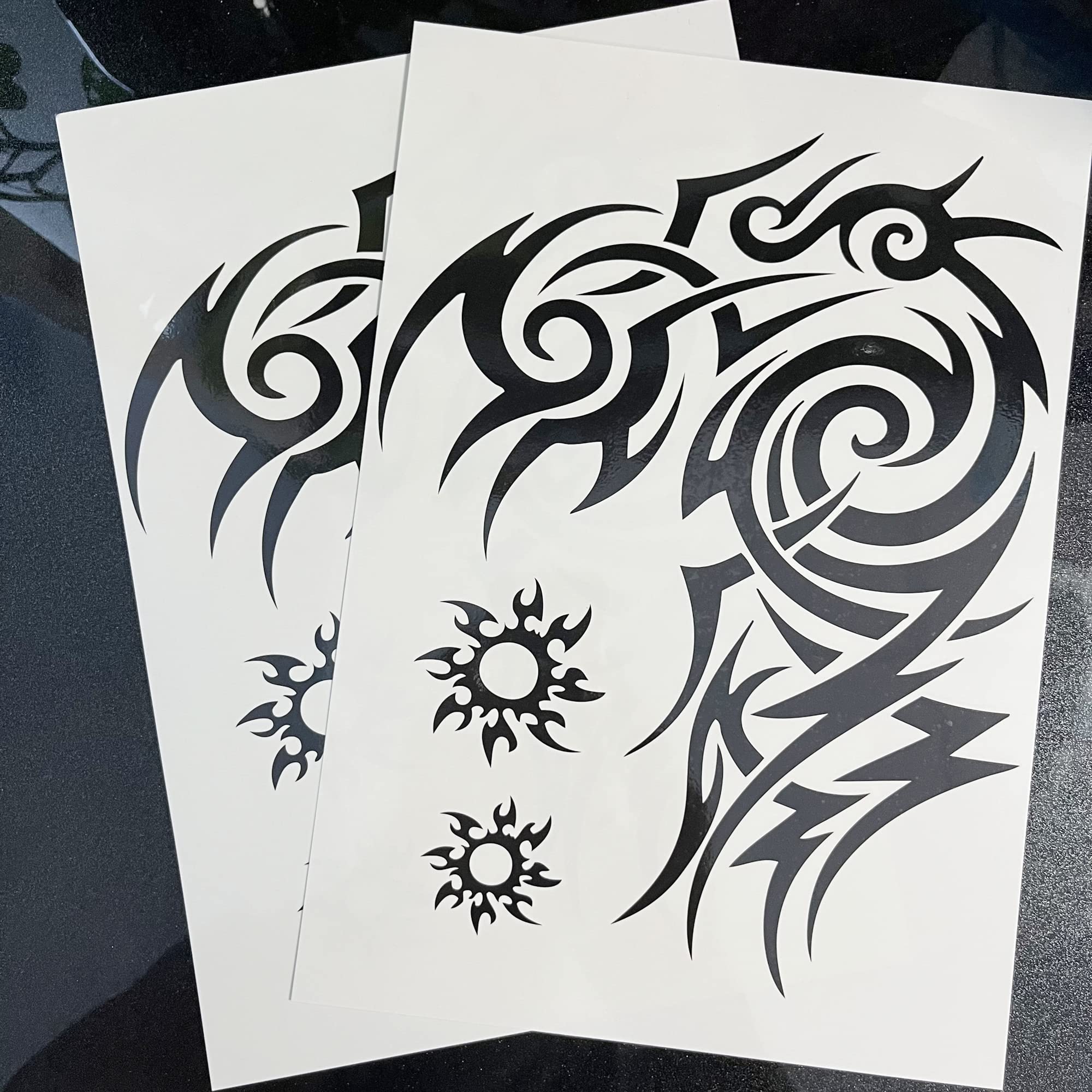 2 Pack Large Temporary Tattoos for Men - 8.27