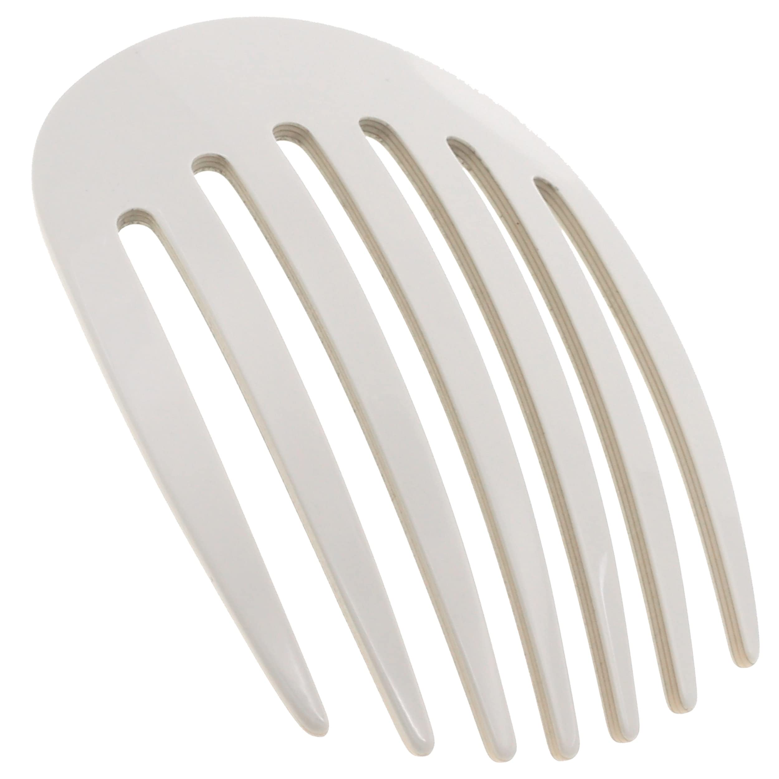 Camila Paris CP3404 French Hair Side Comb - White Pearl Handmade Hair Clip for Women | Strong Hold No Slip Hair Accessories for Bun & Chignon | Perfect for Weddings, Prom & Formal Events | Made in France
