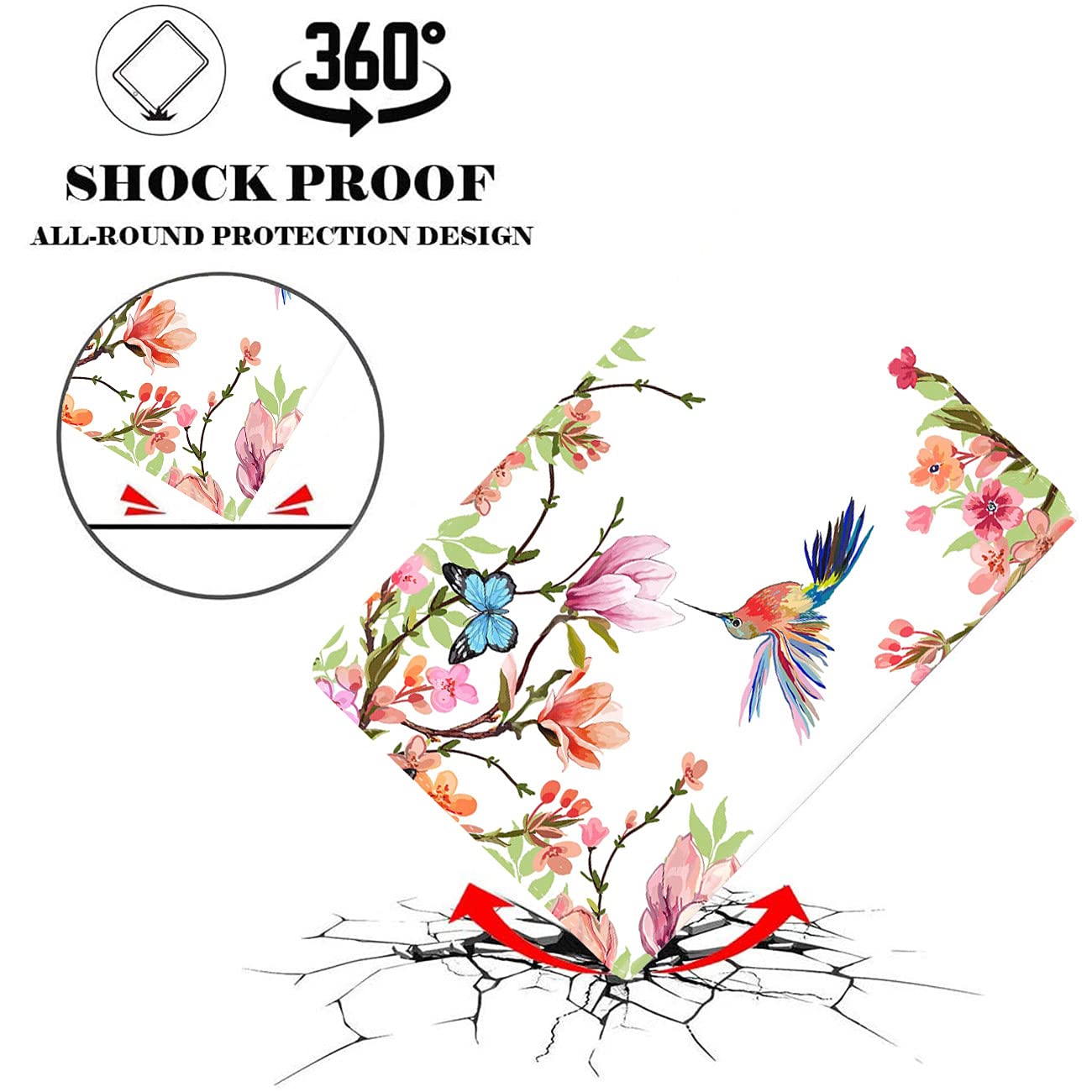 Shockproof Lightweight iPad Case Cover for iPad 9.7 Inch (2018/2017 6th/5th Gen), iPad Air 2 (A1673/A1674/A1675) with Coasters Set - Perfect for Work, Travel & Home Use