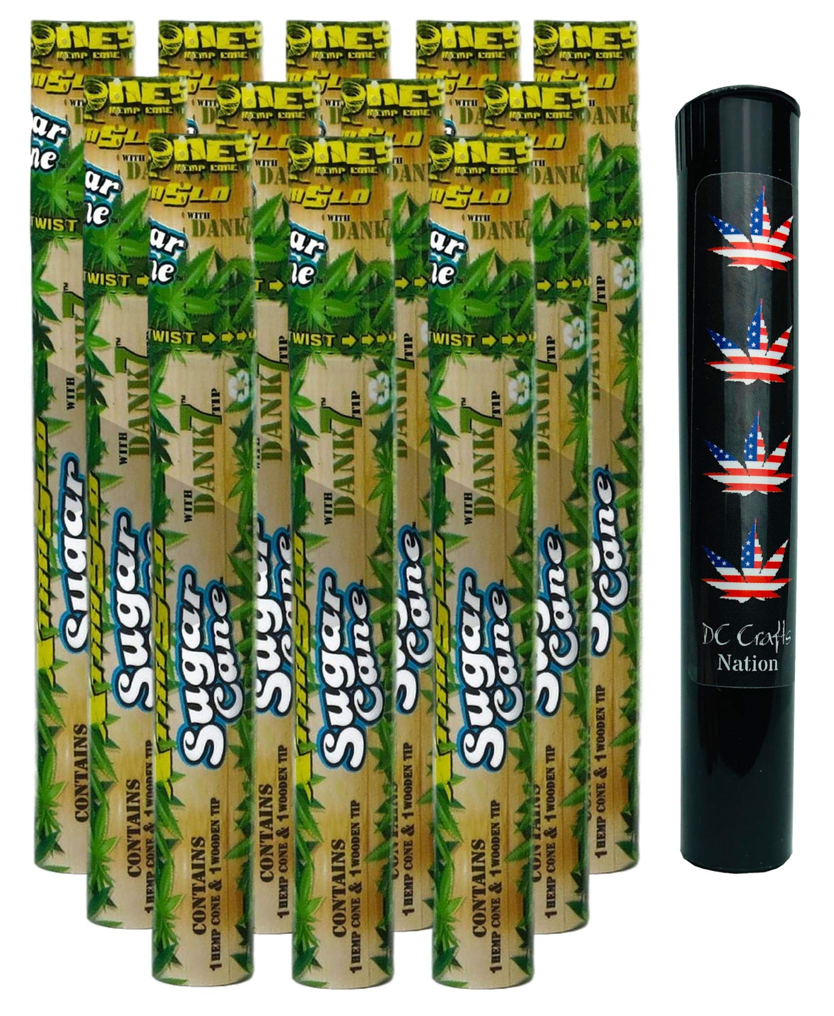 DC Crafts Nation Pop Lid Protector with Cyclones - 12 Pack Sugar Cane Can Cover for Soda, Beer & Drink Bottles - Durable Flag Leaf Design for Parties, BBQs & Outdoor Events