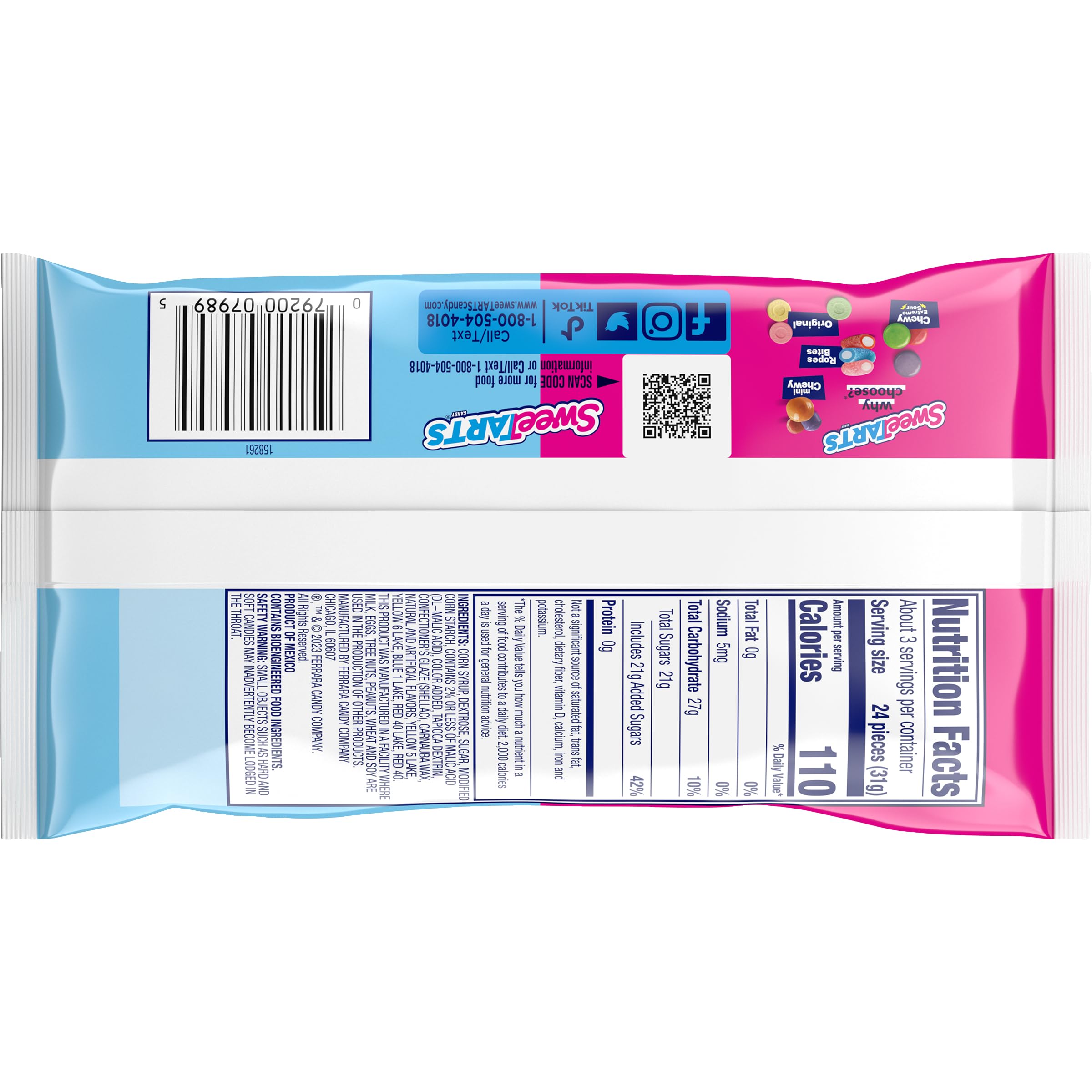 SweeTARTS Jelly Beans - Assorted Fruit Flavors, 3.5 oz Resealable Bag (Pack of 12) - Perfect for Easter Baskets, Party Favors & Spring Celebrations