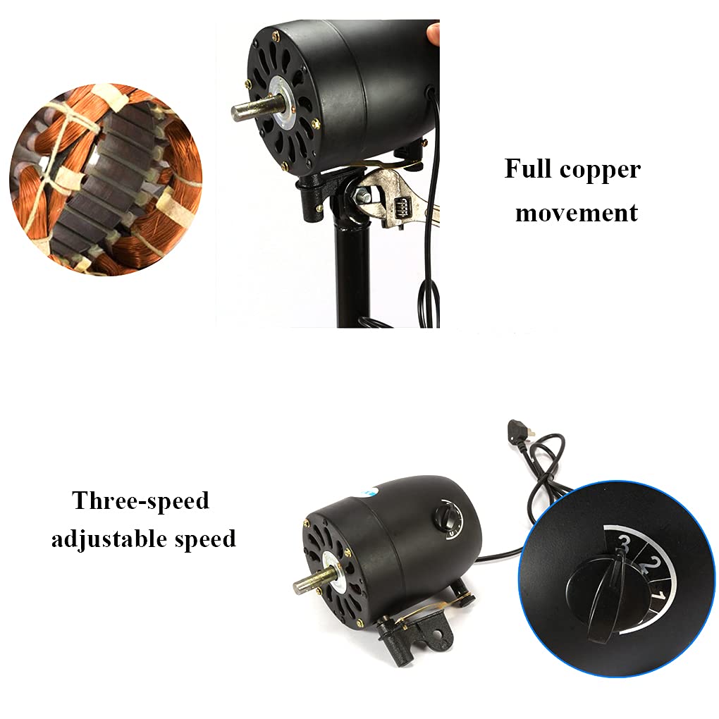 Powerful and Quiet 3-Speed Standing Oscillating Pedestal Fan with Copper Motor for Home, Office, Bedroom & Living Room Cooling - Black