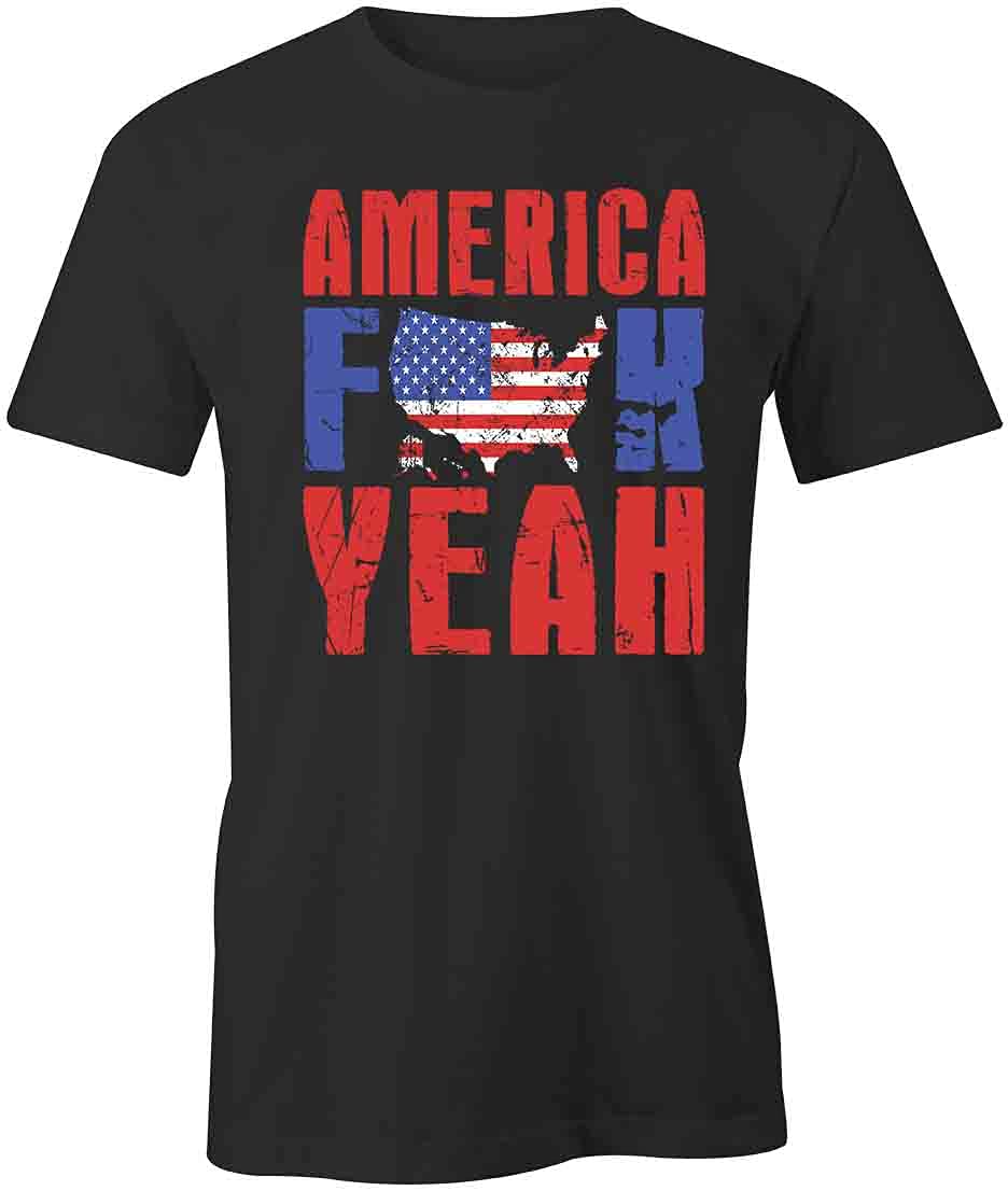 America FK Yeah T-Shirt | Patriotic Graphic Tee for Men & Women | Soft Cotton Printed T-Shirt | Casual Wear for 4th of July, Concerts & Festivals