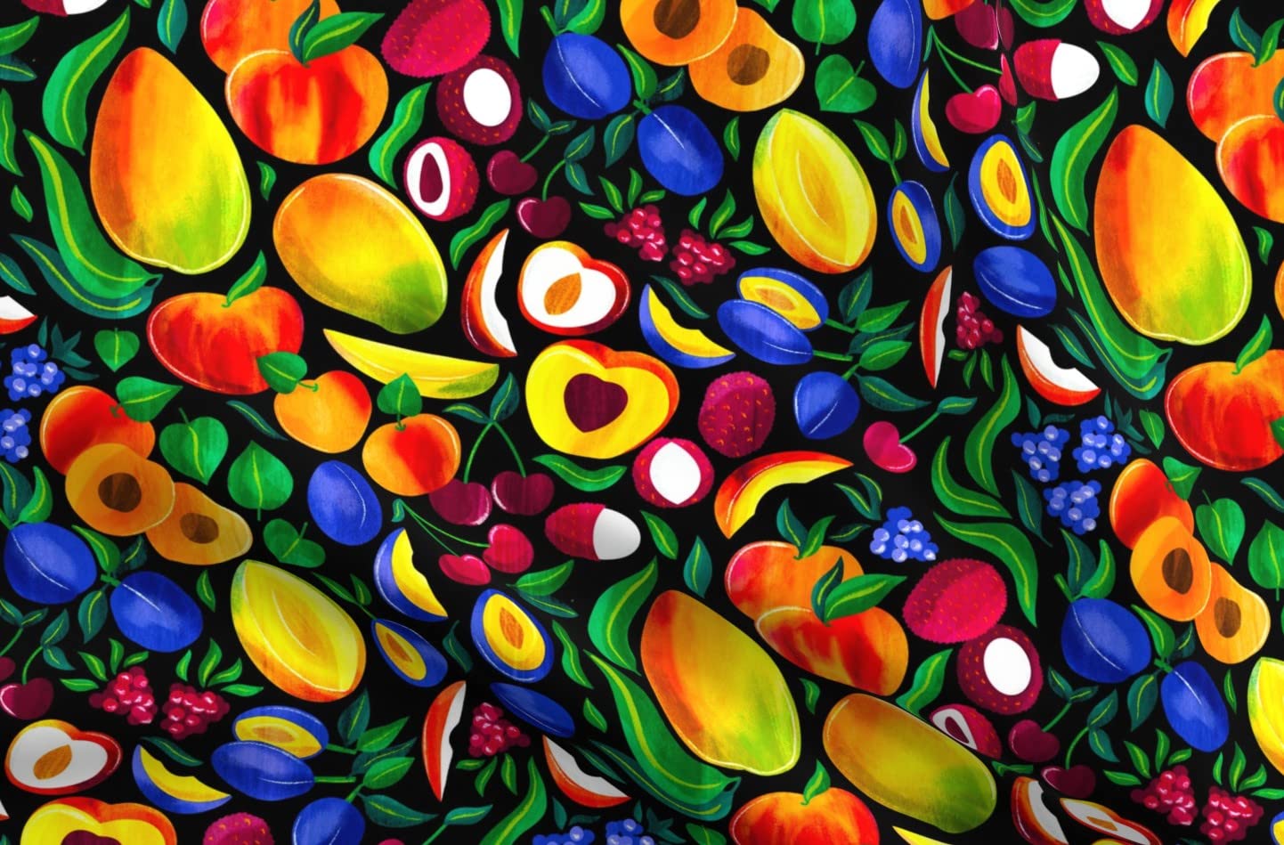Stone Fruit Fiesta Printed Minky Fabric Fat Quarter - Soft Plush Fabric for Baby Blankets, Quilt Backing & Sewing Projects - Perfect for Nursery Decor, DIY Crafts & Home Decor