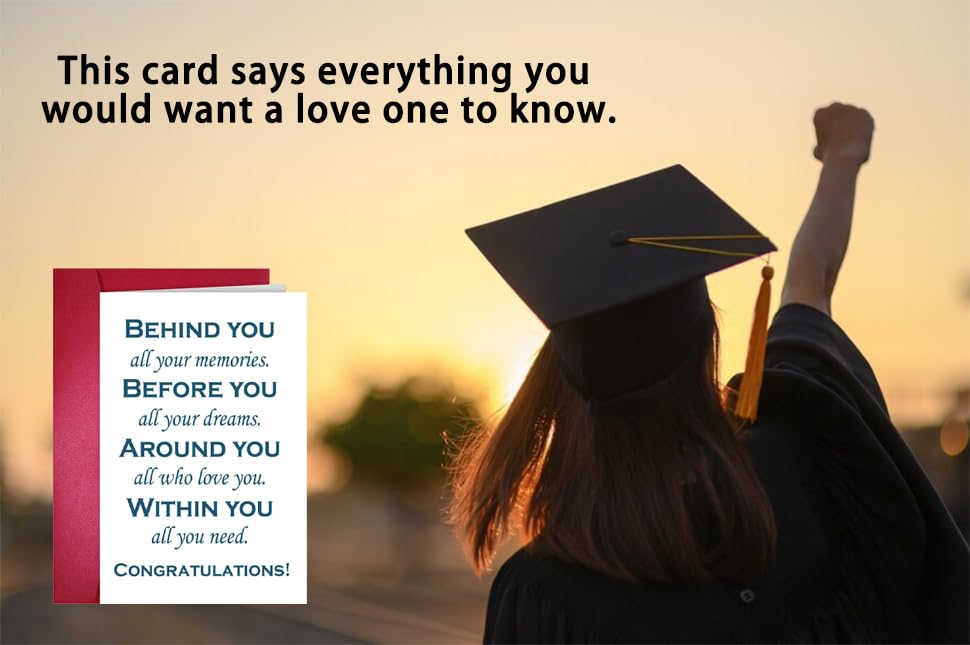 LoLoud Graduation Card - Inspirational Congratulation Card for High School & College Graduates - Dark Blue Congrats Grad Card - Perfect for Graduation Gifts & Celebrations