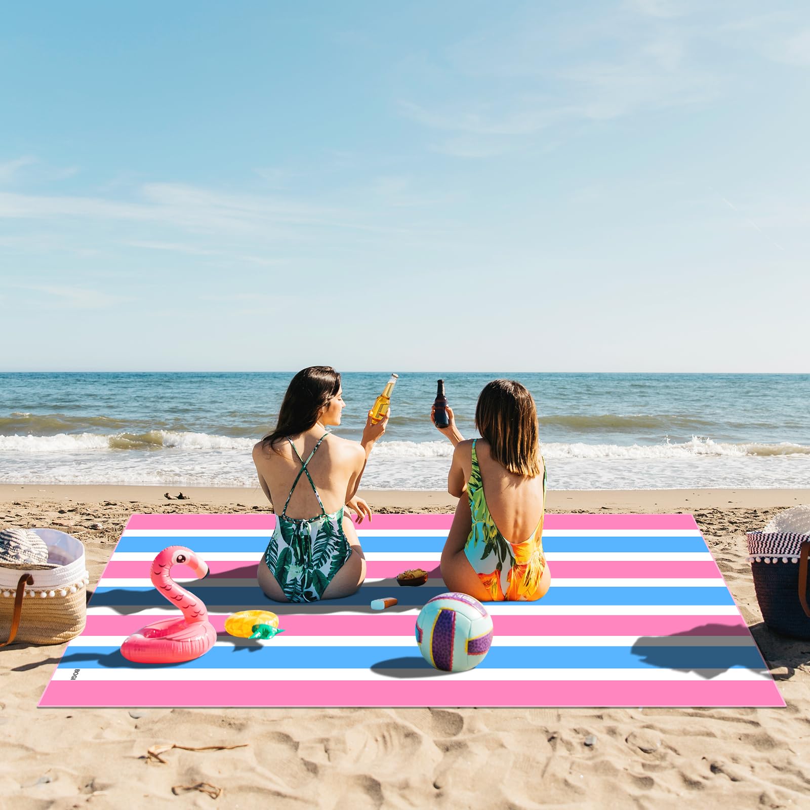 BOGI Microfiber Beach Towel Set - Quick Dry, Lightweight & Absorbent Oversized Travel Towels (Size L, XL) - Sand Proof Compact Pool Towels for Beach, Swim, Gym, Yoga & Outdoor Activities