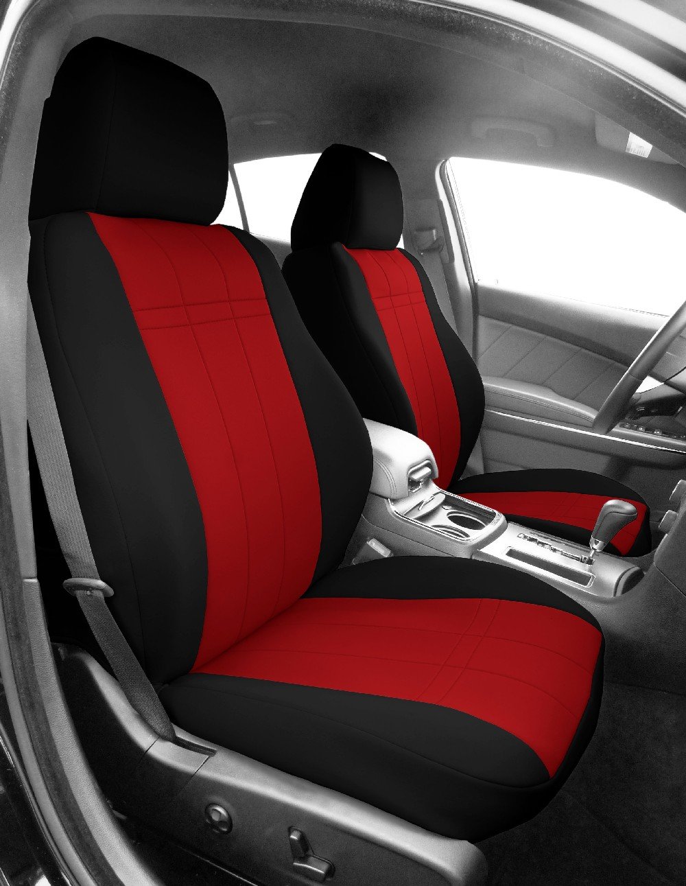 Premium NeoSupreme Waterproof Car Seat Covers for 1989-2002 Toyota Tacoma/4Runner/T100 - Red & Black Trim Sport Bucket Seat Protectors (1 Set) - Easy Installation, Durable Fit - Perfect for Off-Roading, Camping & Daily Commute