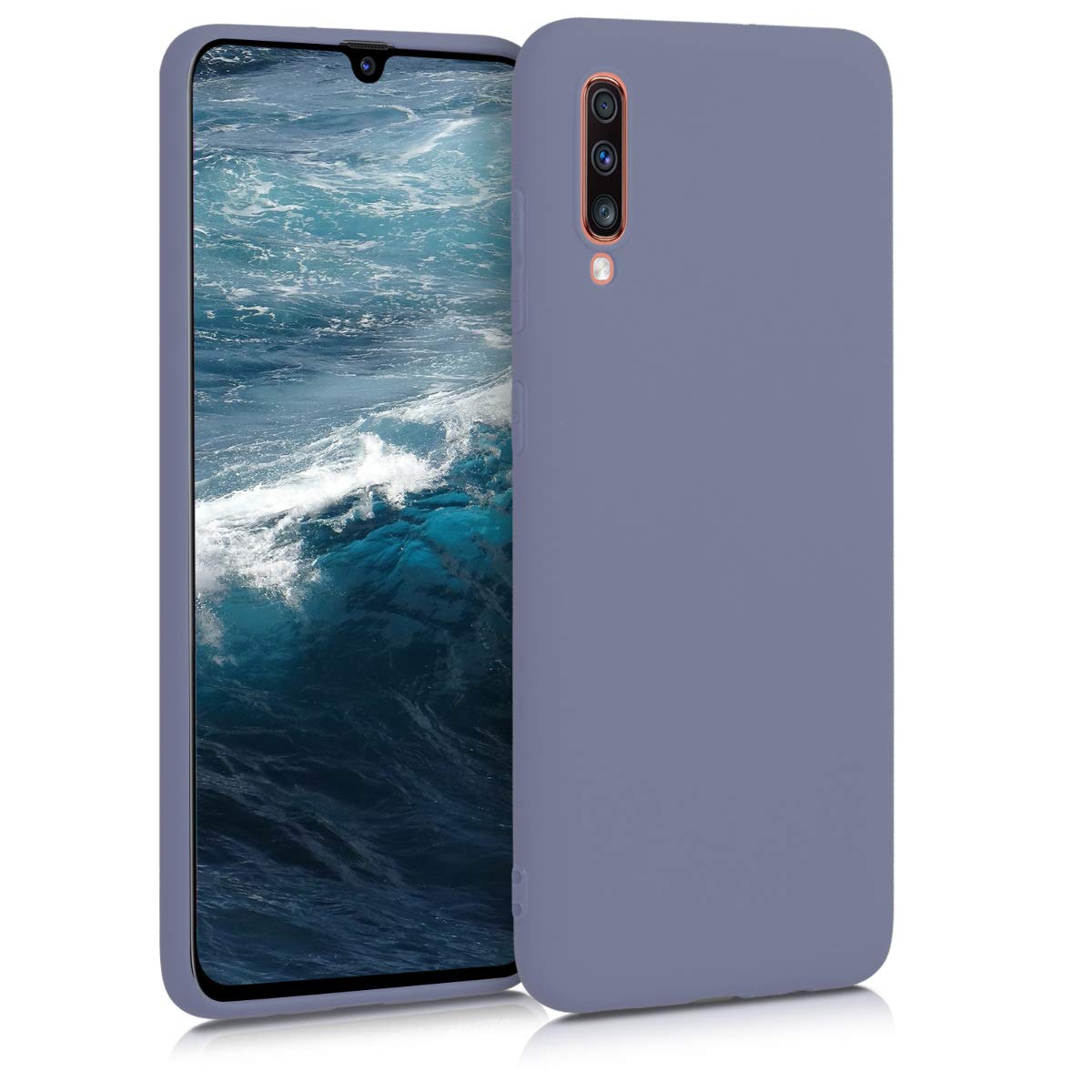**kwmobile Soft Slim TPU Case for Samsung Galaxy A70 - Flexible Protective Phone Cover in Matte Lavender Grey - Perfect for Everyday Use & Shock Absorption**