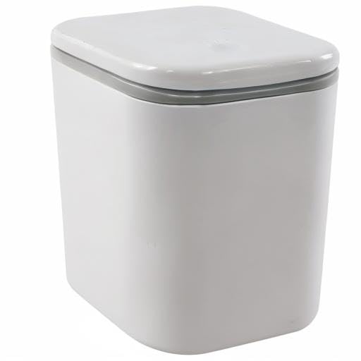 2L Plastic Mini Push-Button Trash Can - 0.5 Gallon Small Waste Bin for Office Desk, Kitchen Counter, Bathroom | Space-Saving Grey Garbage Can for Home & Office Use