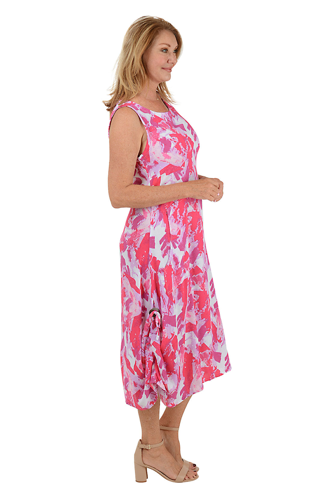 Fuchsia Nile Sleeveless Convertible Patio Dress for Women - Summer Beach Cover Up, Pool Party, Vacation Outfit
