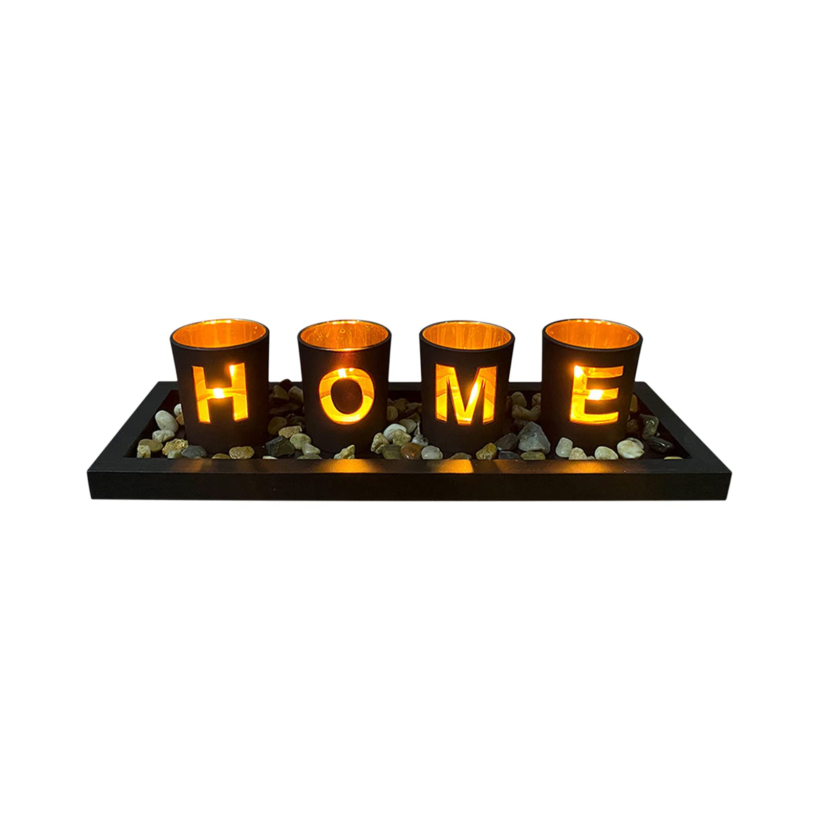 Comigeewa #HFNLFA Set of 4 Elegant Glass Candle Holders - Wedding Table Centerpiece, Bathroom Decor, Home Decoration for Romantic Dinners & Special Occasions