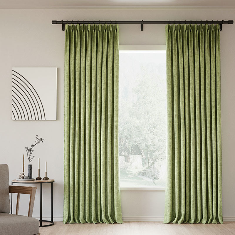 Pinch Pleated Blackout Curtains - 100% Linen Fabric for Modern Home Decor | Noise Reducing & Thermal Insulated Window Drapes for Bedroom & Living Room