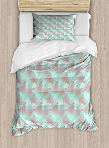 Dark Coral Mint Green