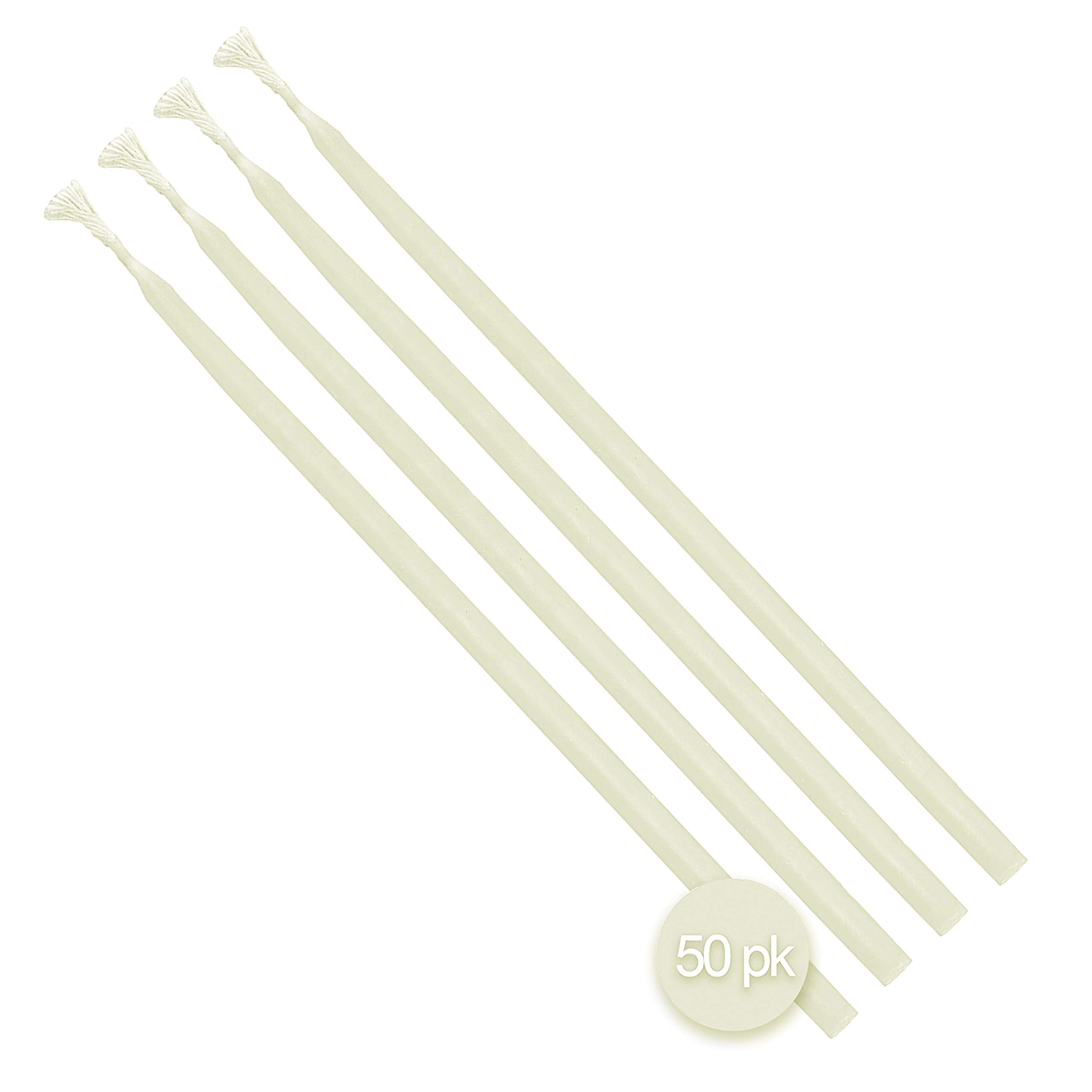 Hyoola Beeswax Birthday Candles 50 Pack - Natural Dripless Taper Candles for Parties & Decor